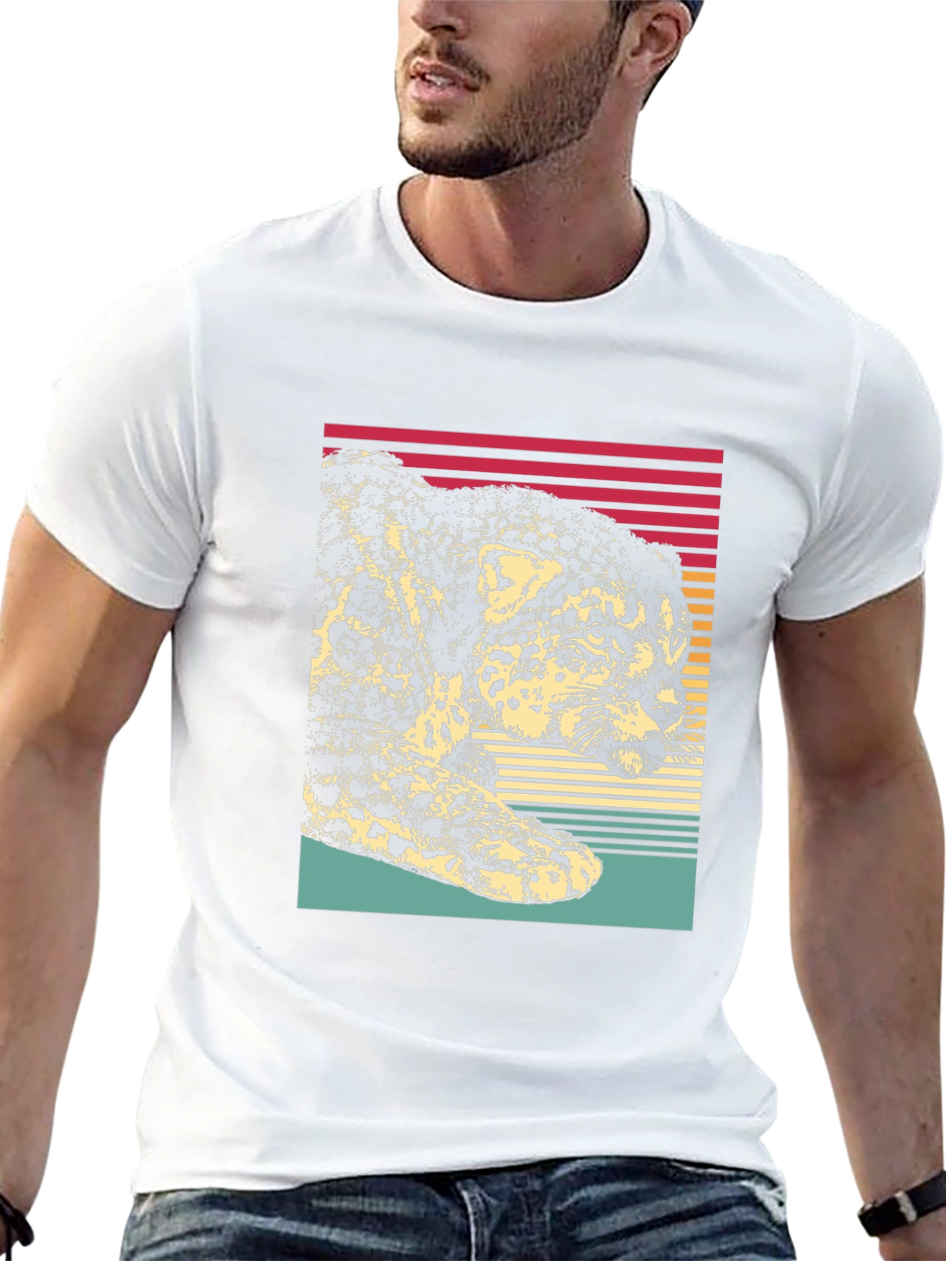Retro Jaguar Graphic Tee - Black Cotton Blend