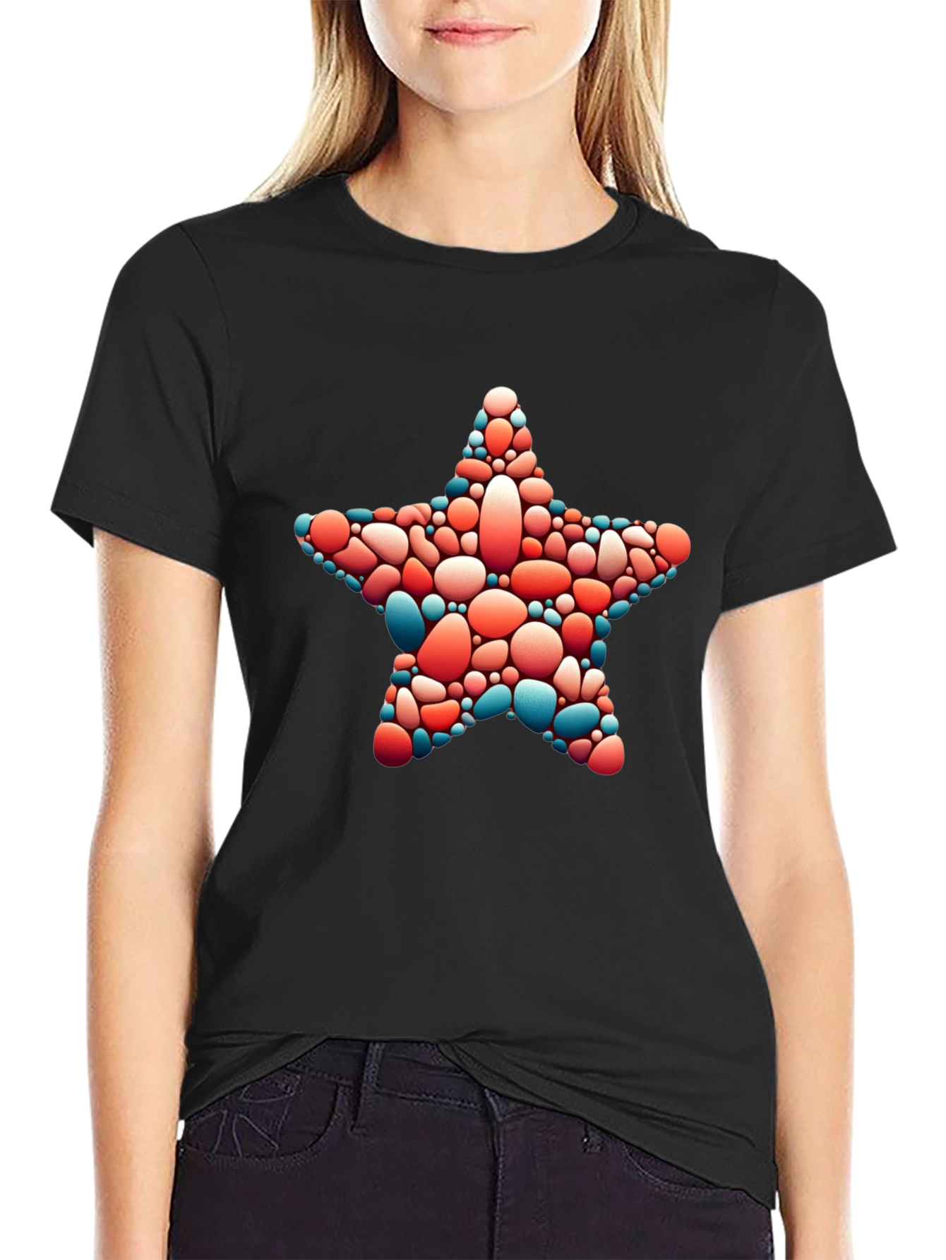 Star Pebble Graphic Tee - Casual Black T-Shirt