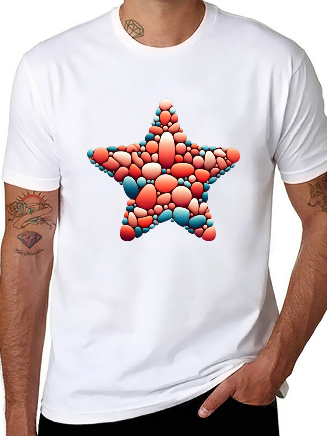 Star Pebble Graphic Tee - Casual Black T-Shirt