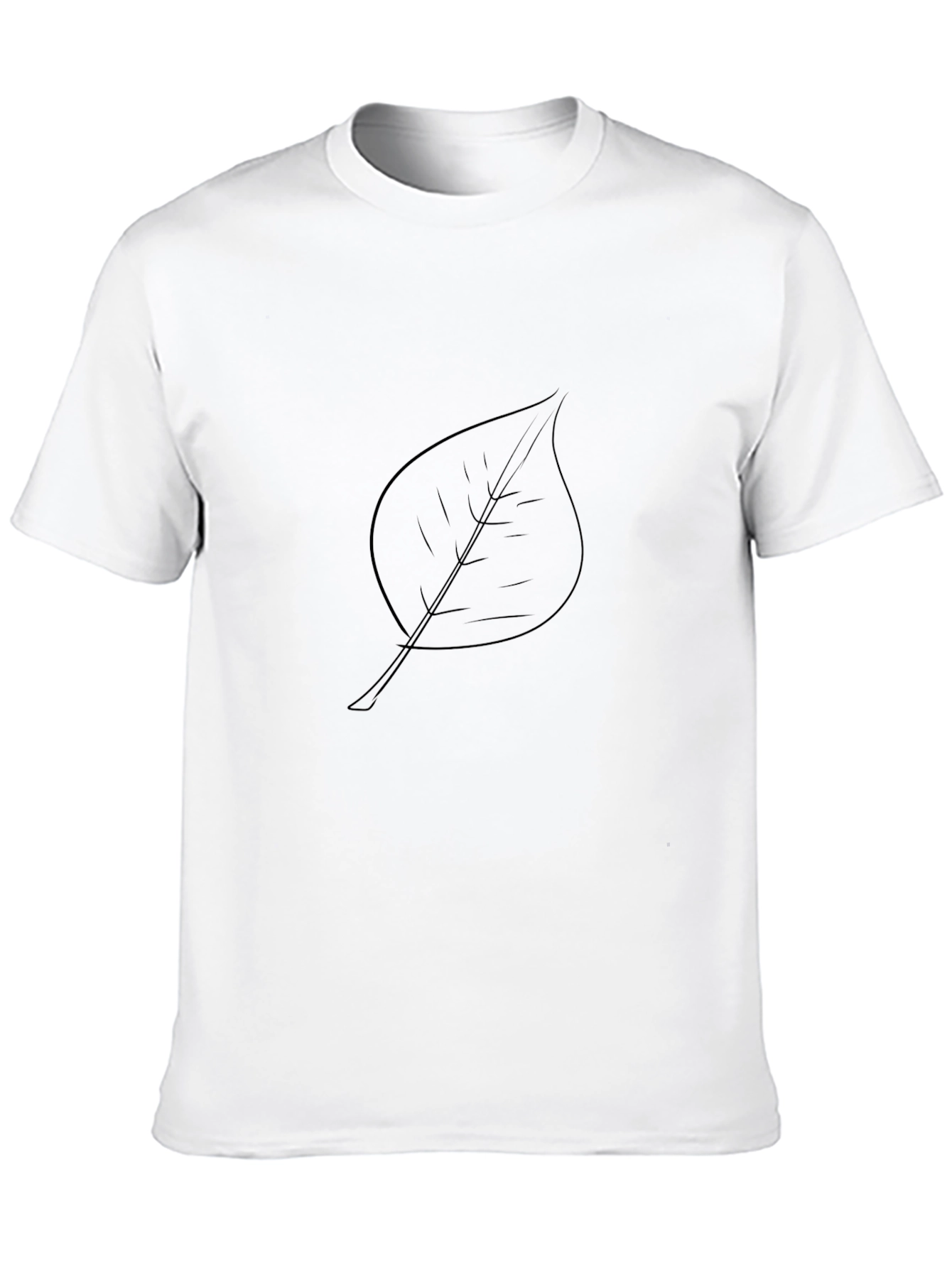 Leaf Print Black T-Shirt