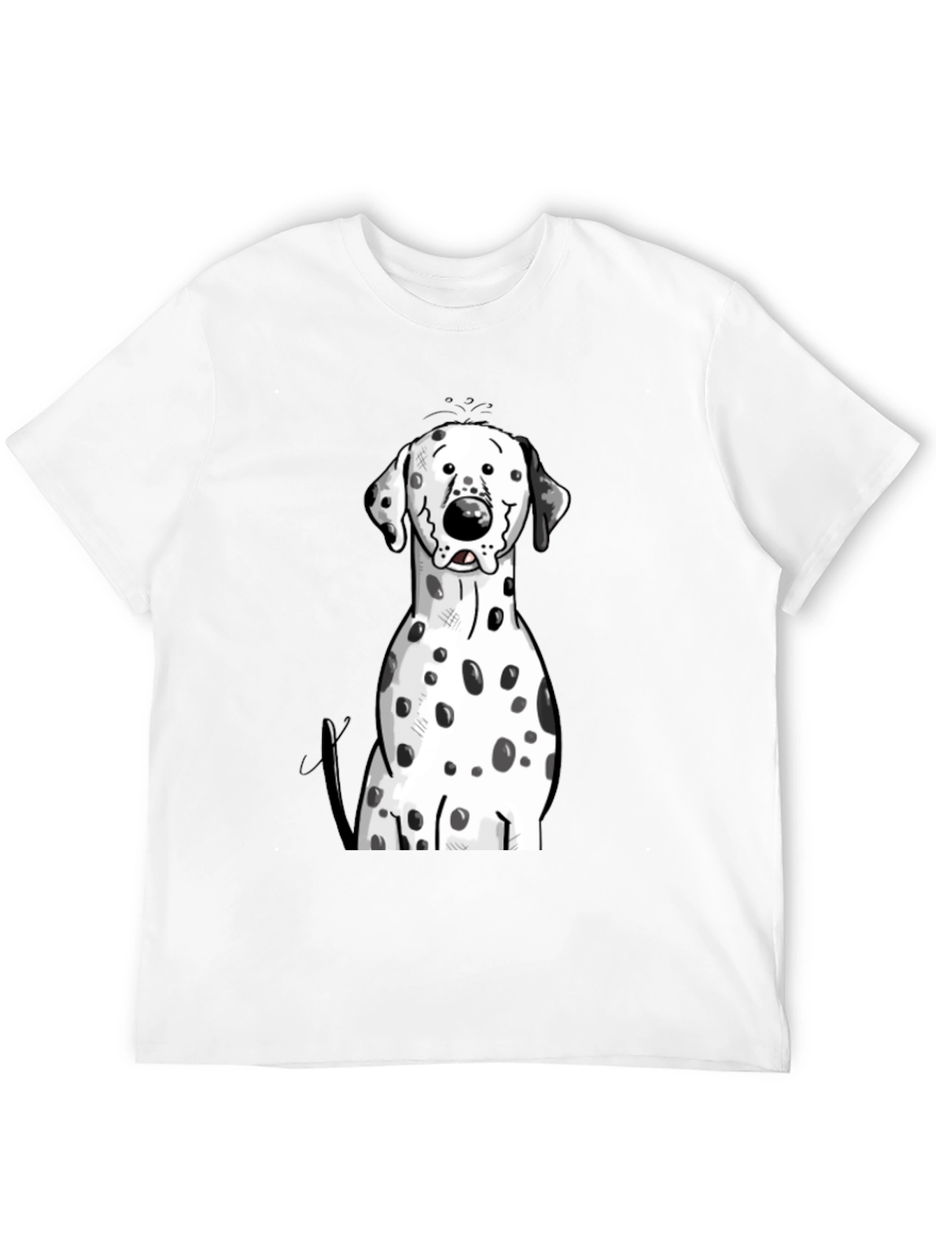 Dalmatian Dog Graphic Print Black T-Shirt