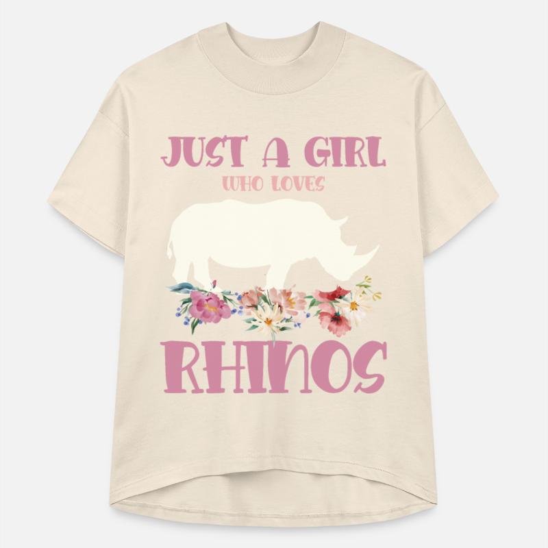 Just A Girl Who Loves Rhinos with Floral Accents