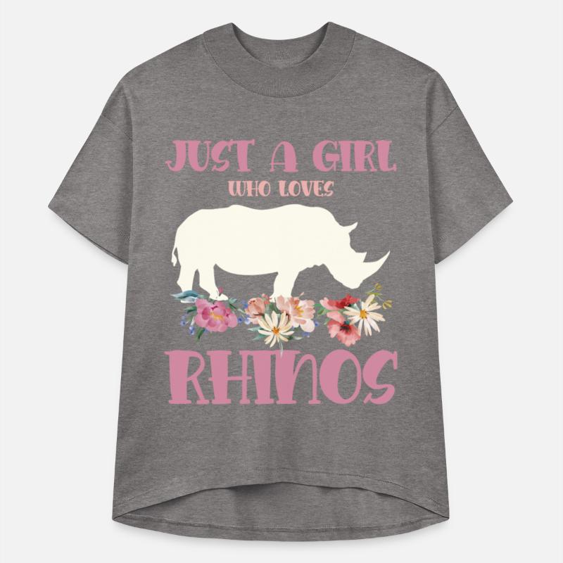 Just A Girl Who Loves Rhinos with Floral Accents