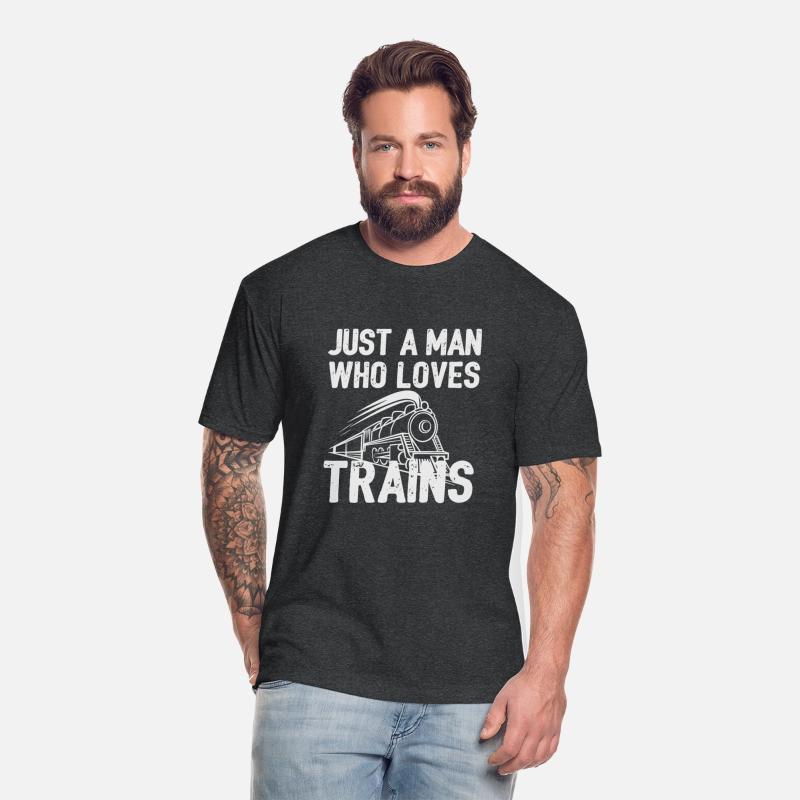 Just A Man Who Loves Trains Vintage Design