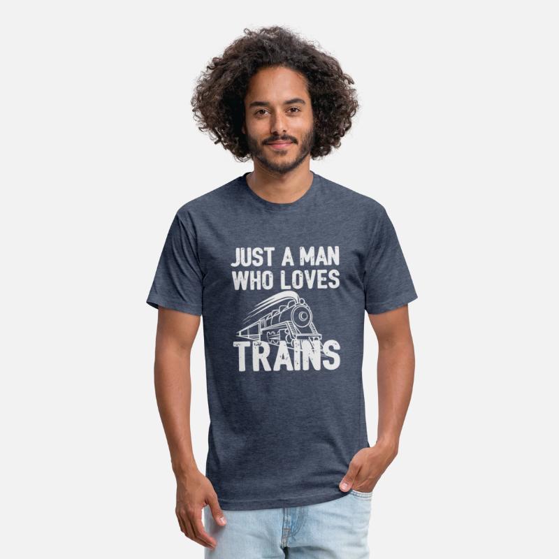 Just A Man Who Loves Trains Vintage Design