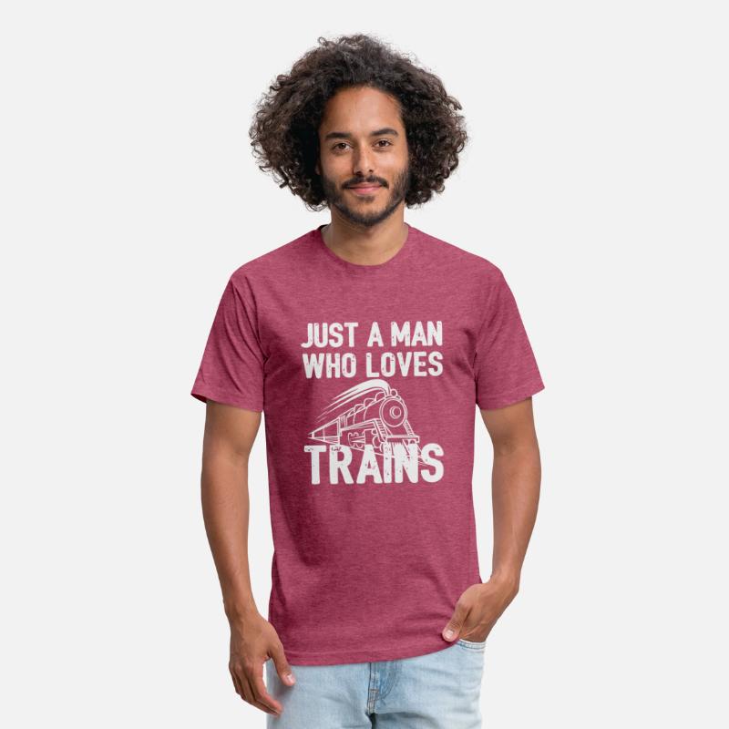Just A Man Who Loves Trains Vintage Design