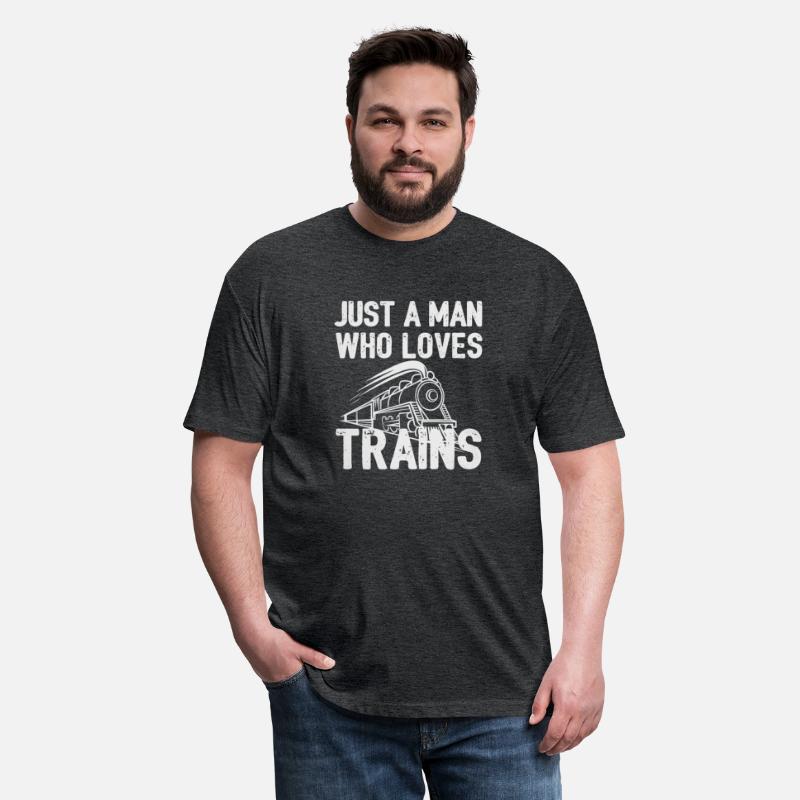Just A Man Who Loves Trains Vintage Design