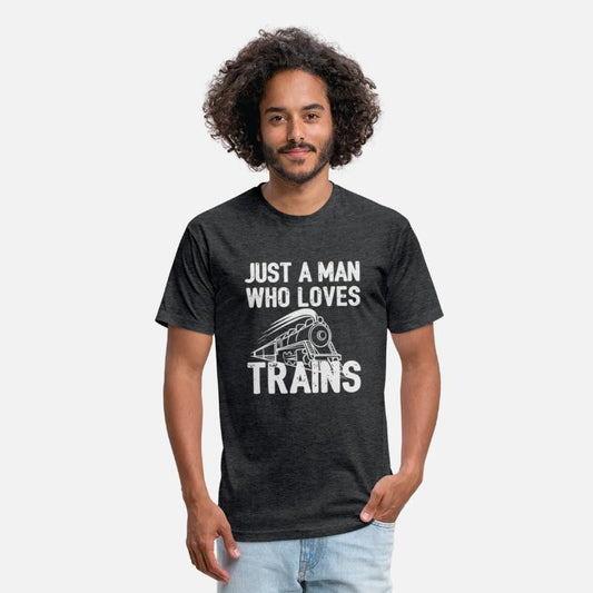 Just A Man Who Loves Trains Vintage Design