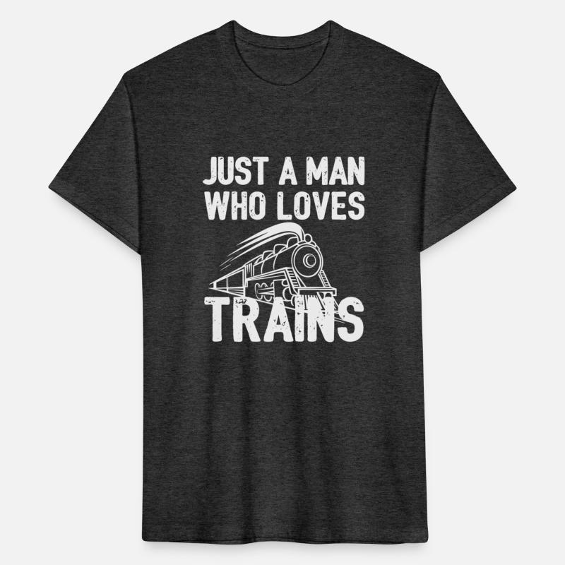 Just A Man Who Loves Trains Vintage Design