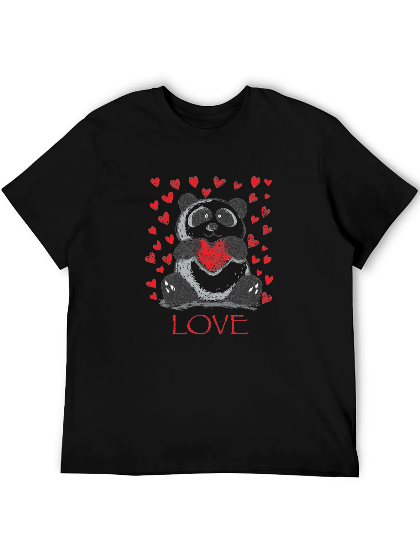 Panda Love Heart Graphic T-Shirt