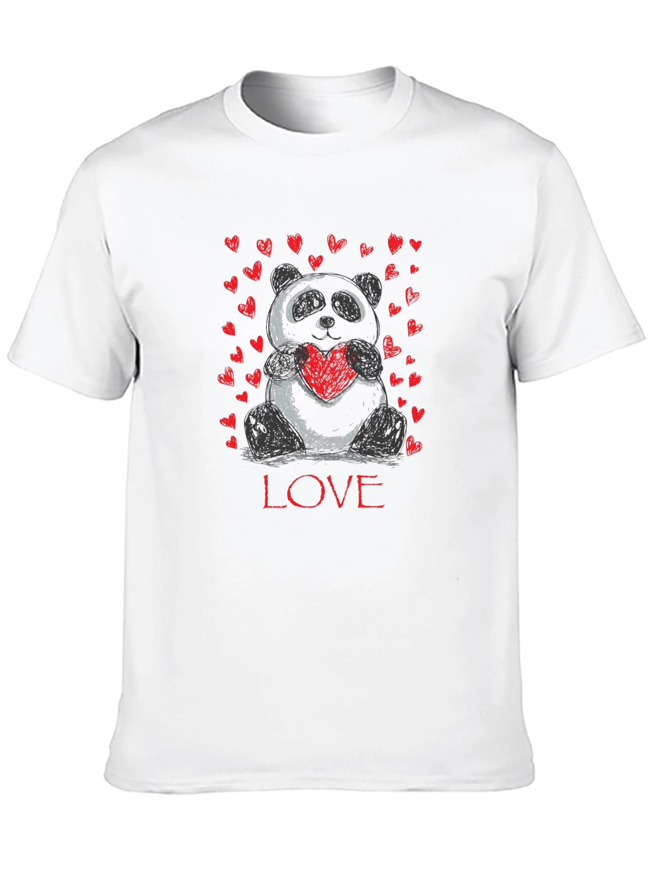 Panda Love Heart Graphic T-Shirt