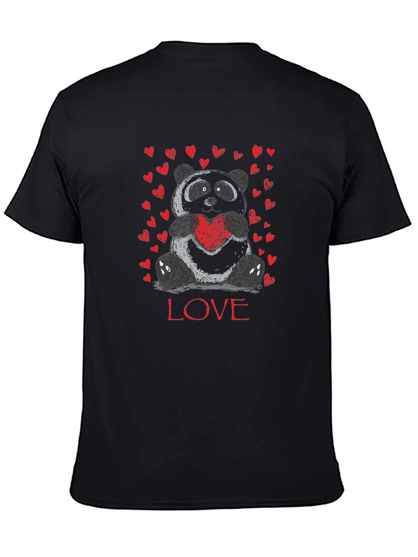 Panda Love Heart Graphic T-Shirt