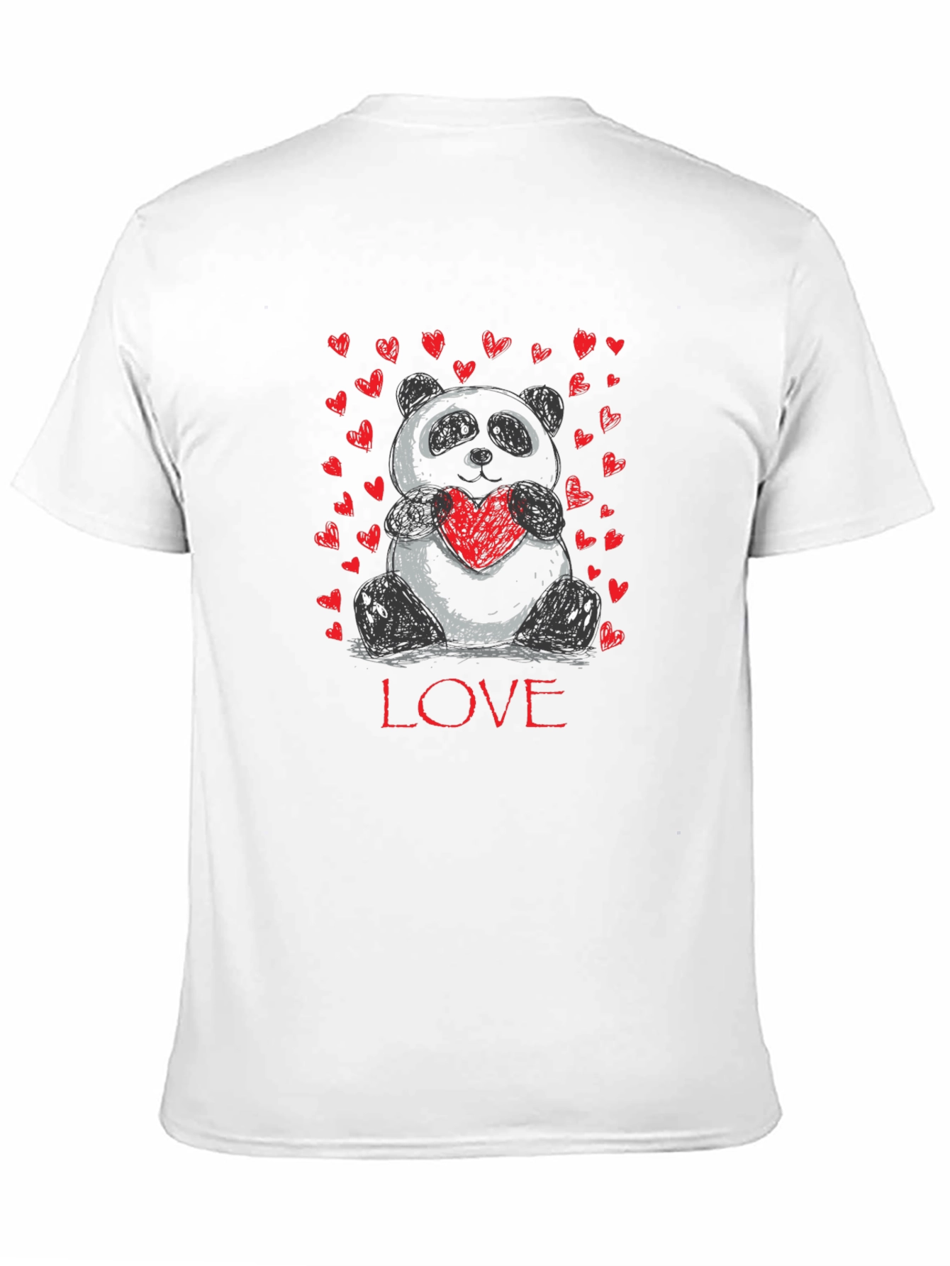 Panda Love Heart Graphic T-Shirt