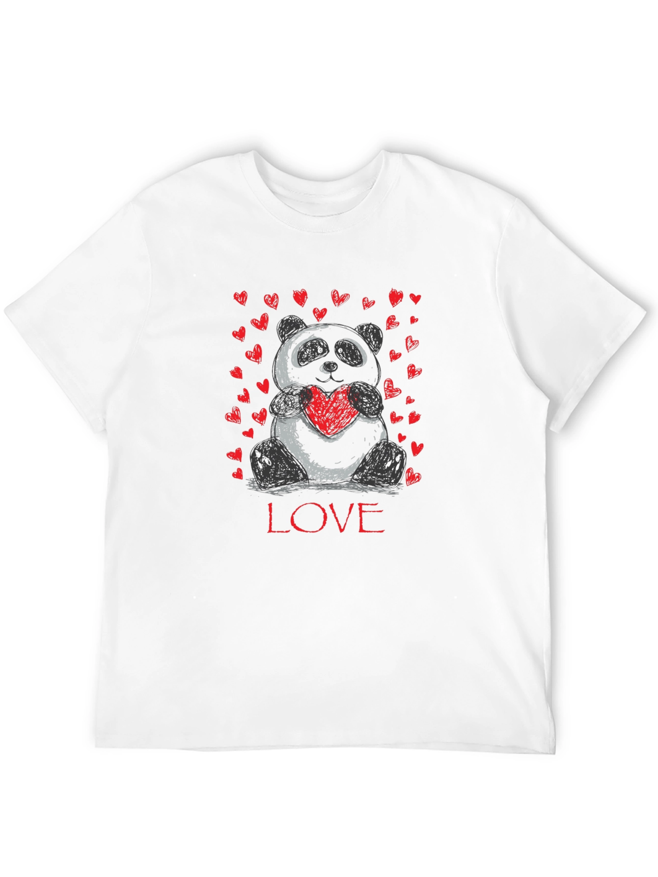 Panda Love Heart Graphic T-Shirt