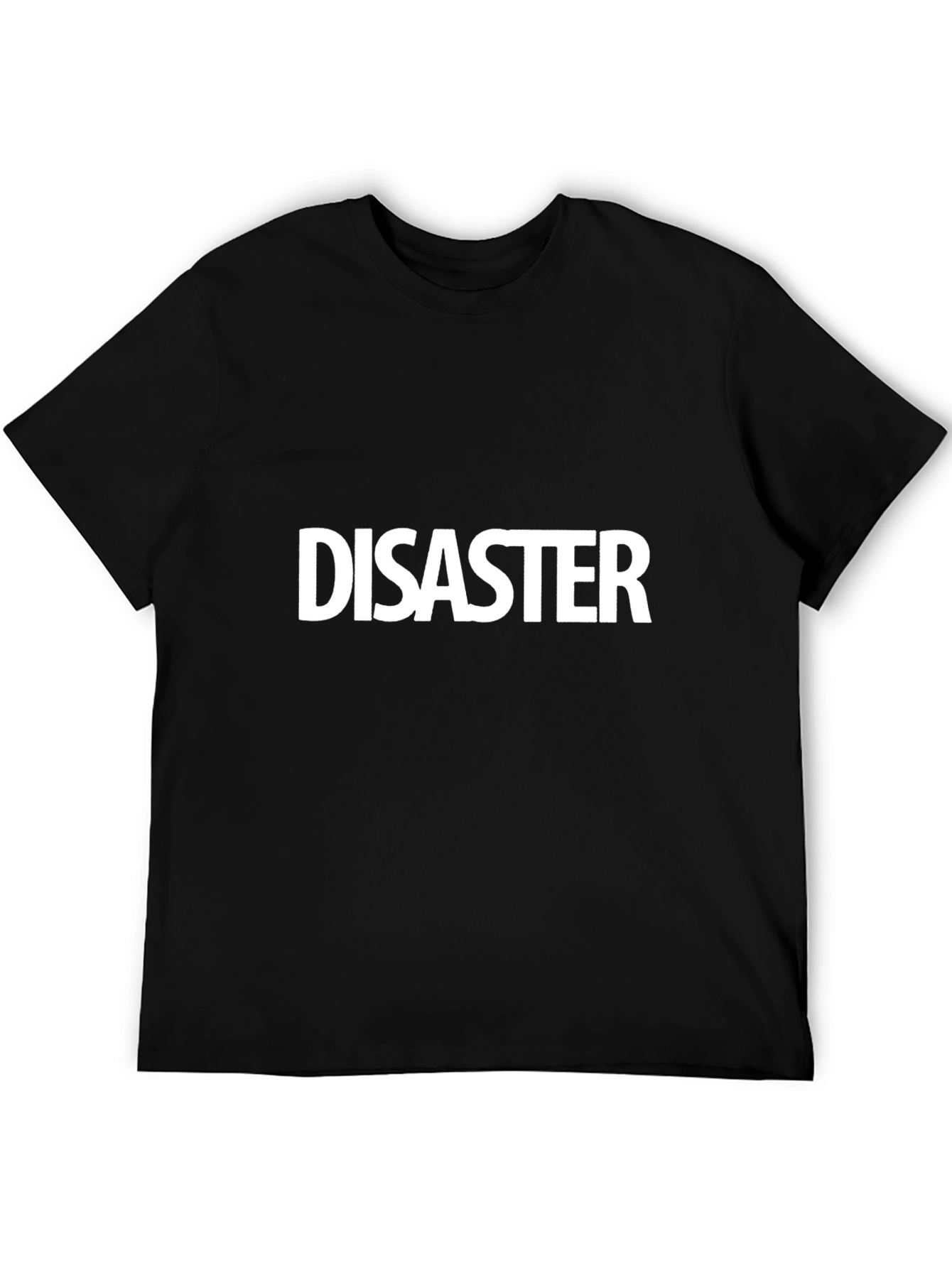Disaster Graphic Tee - Black Cotton Casual Shirt