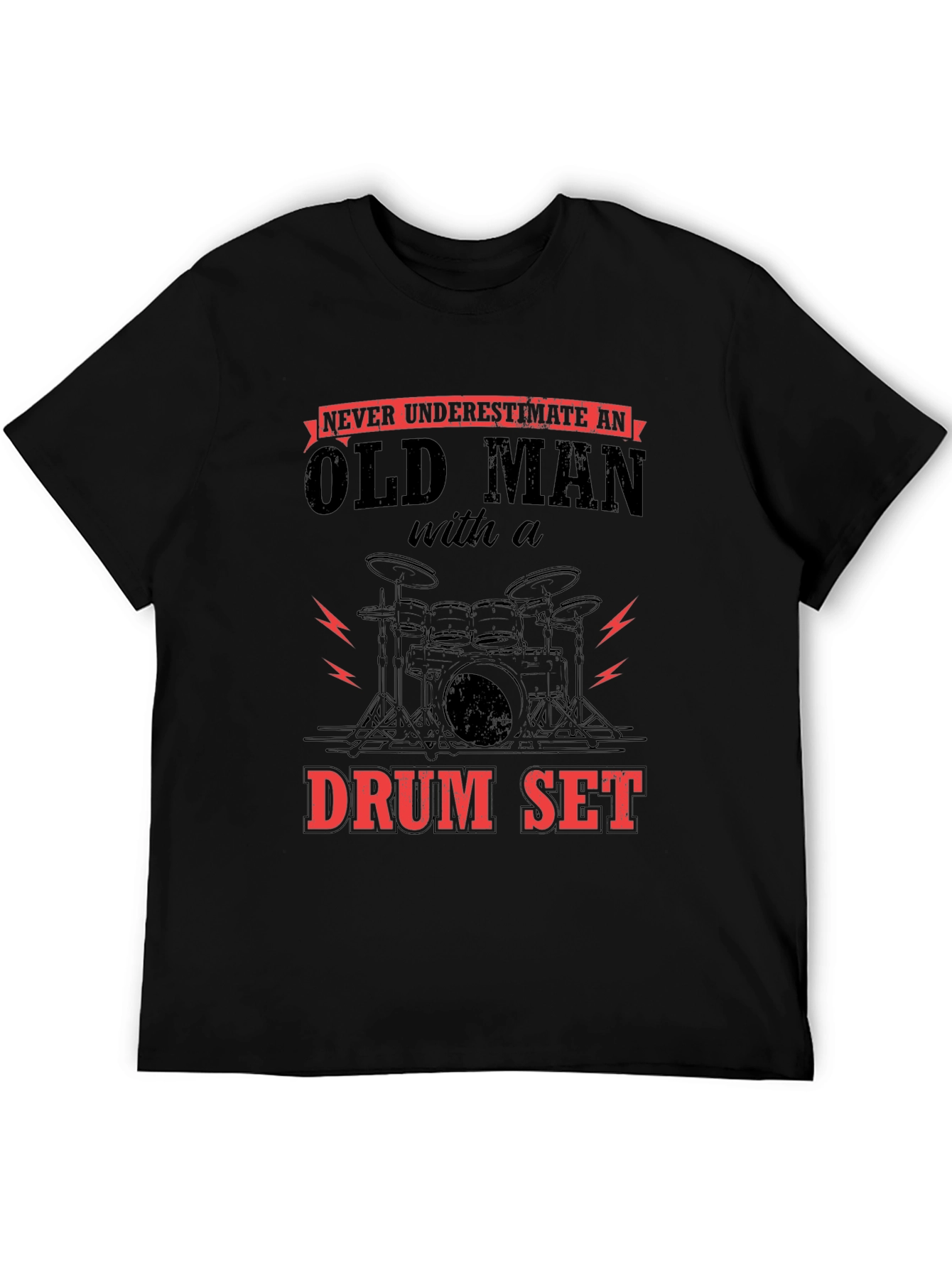 Old Man Drum Set Graphic Tee