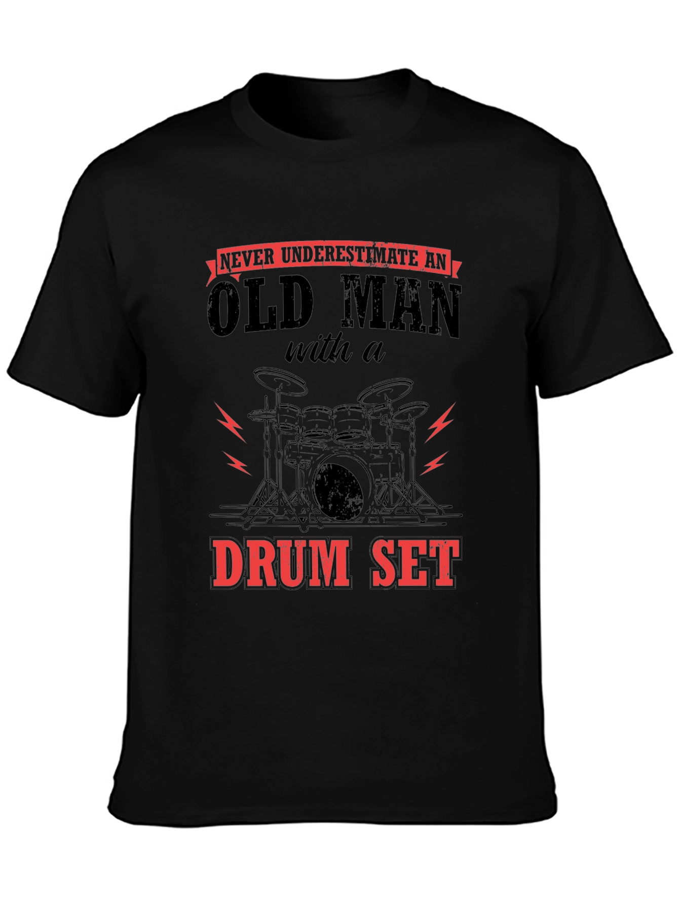 Old Man Drum Set Graphic Tee