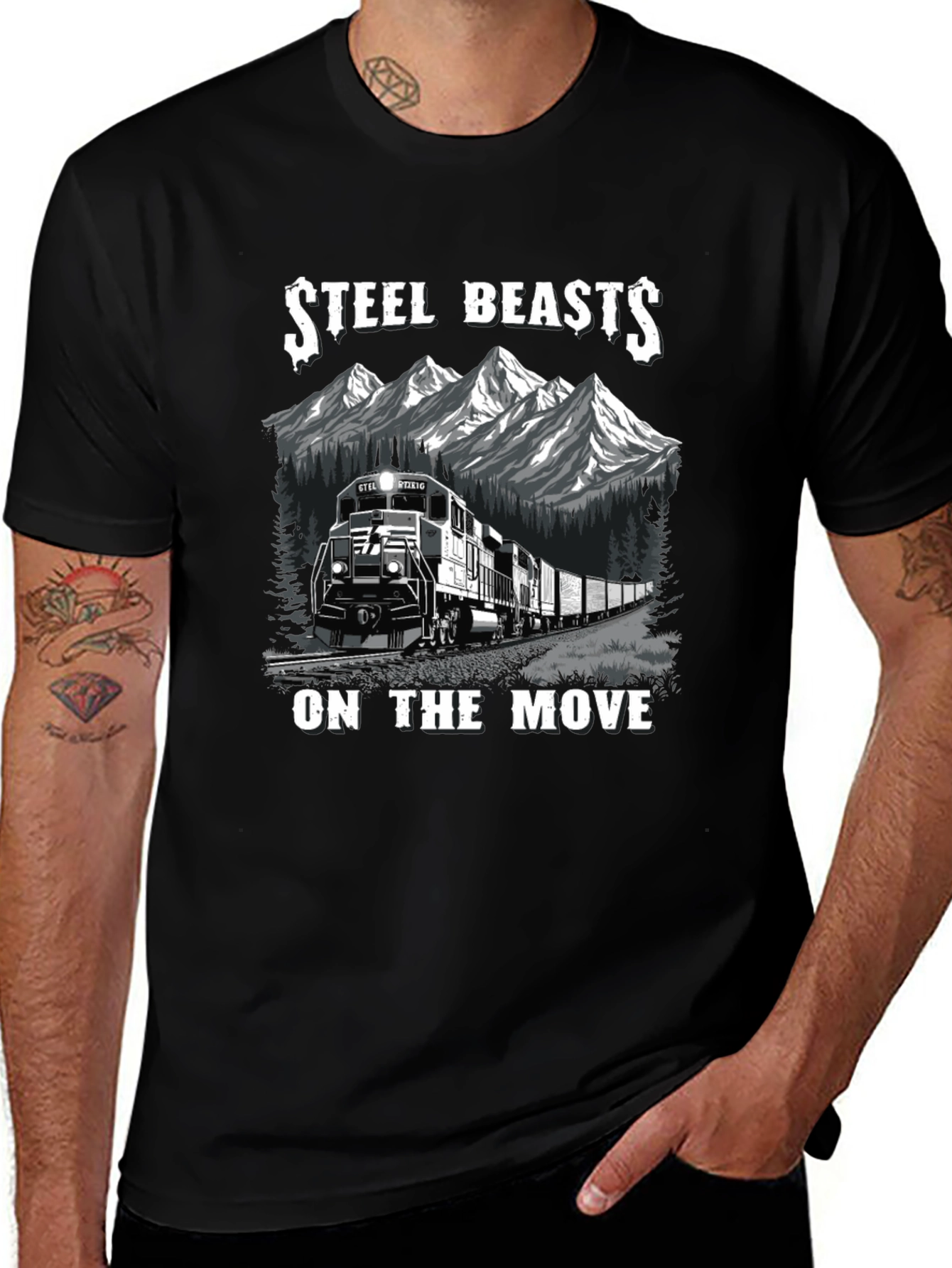 Steel Beasts Train Graphic T-Shirt