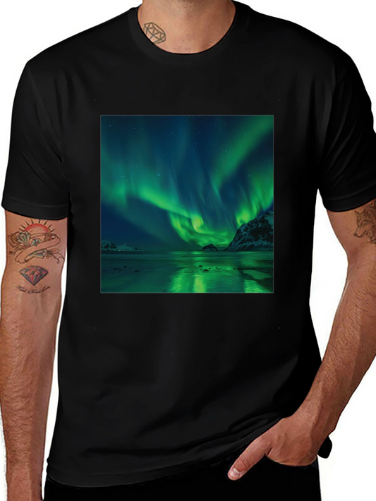 Aurora Borealis Graphic Tee - Midnight Sky Shirt
