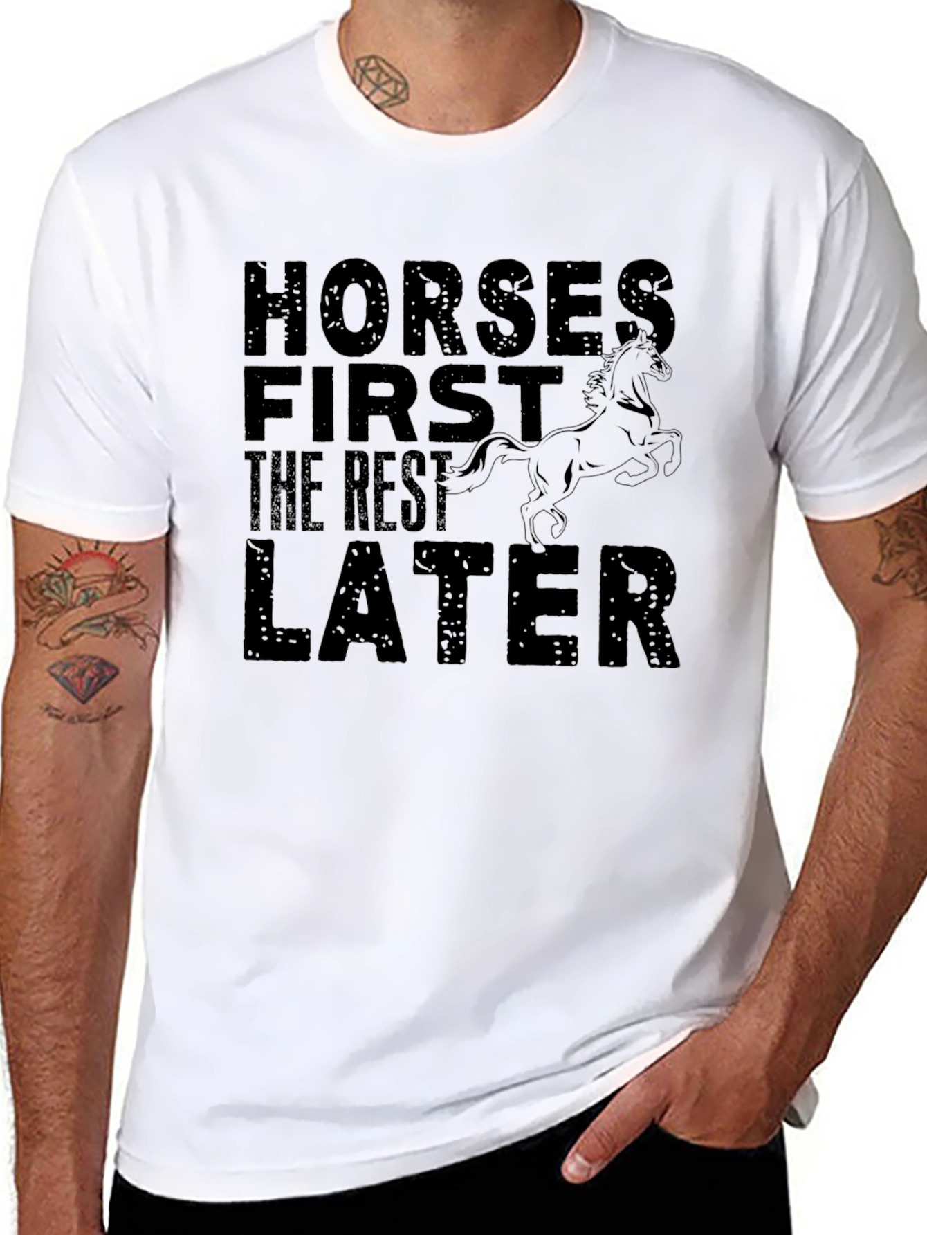 Horses First Funny Graphic Tee