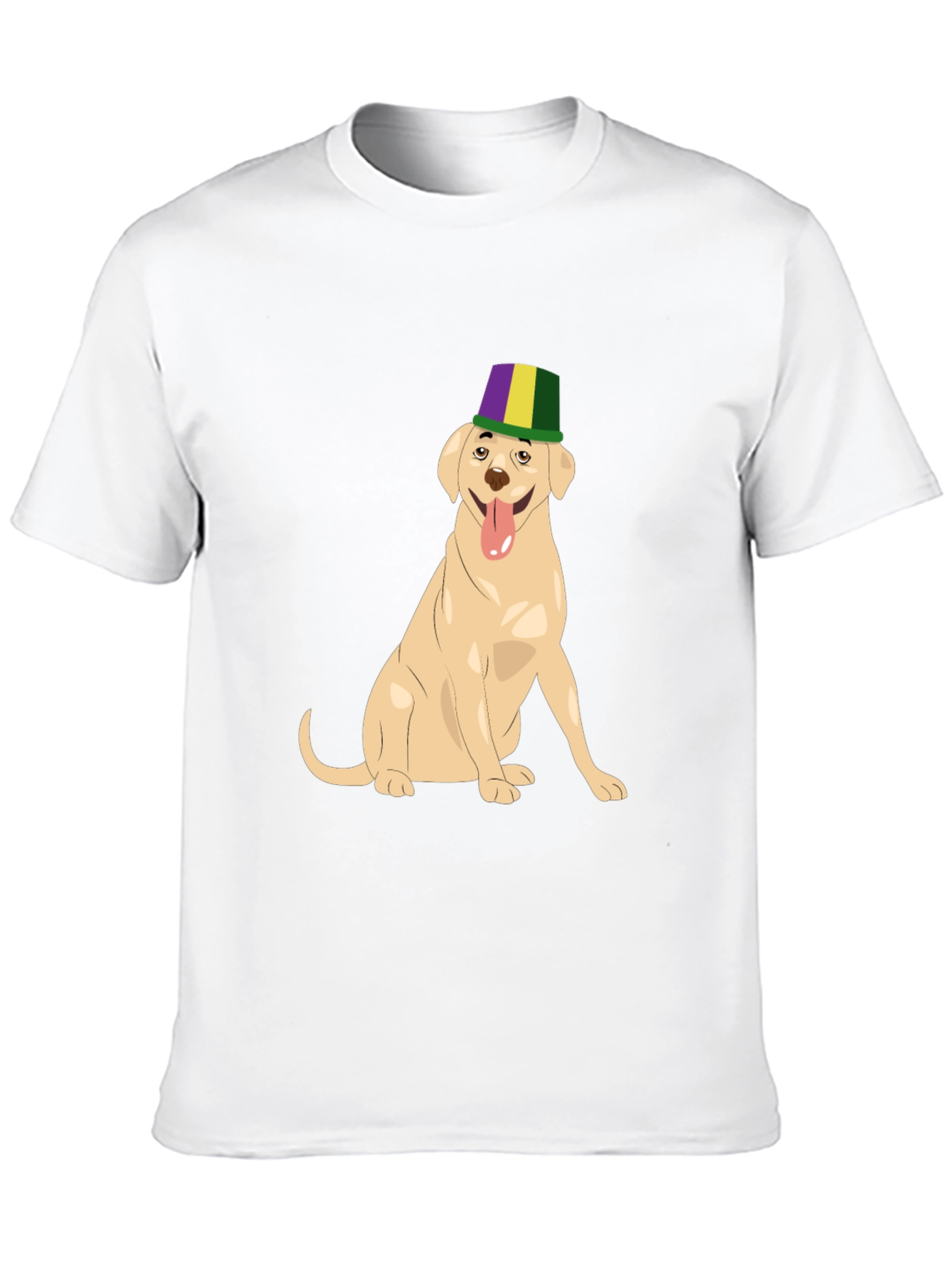 Dog Wearing Mardi Gras Hat Graphic T-Shirt
