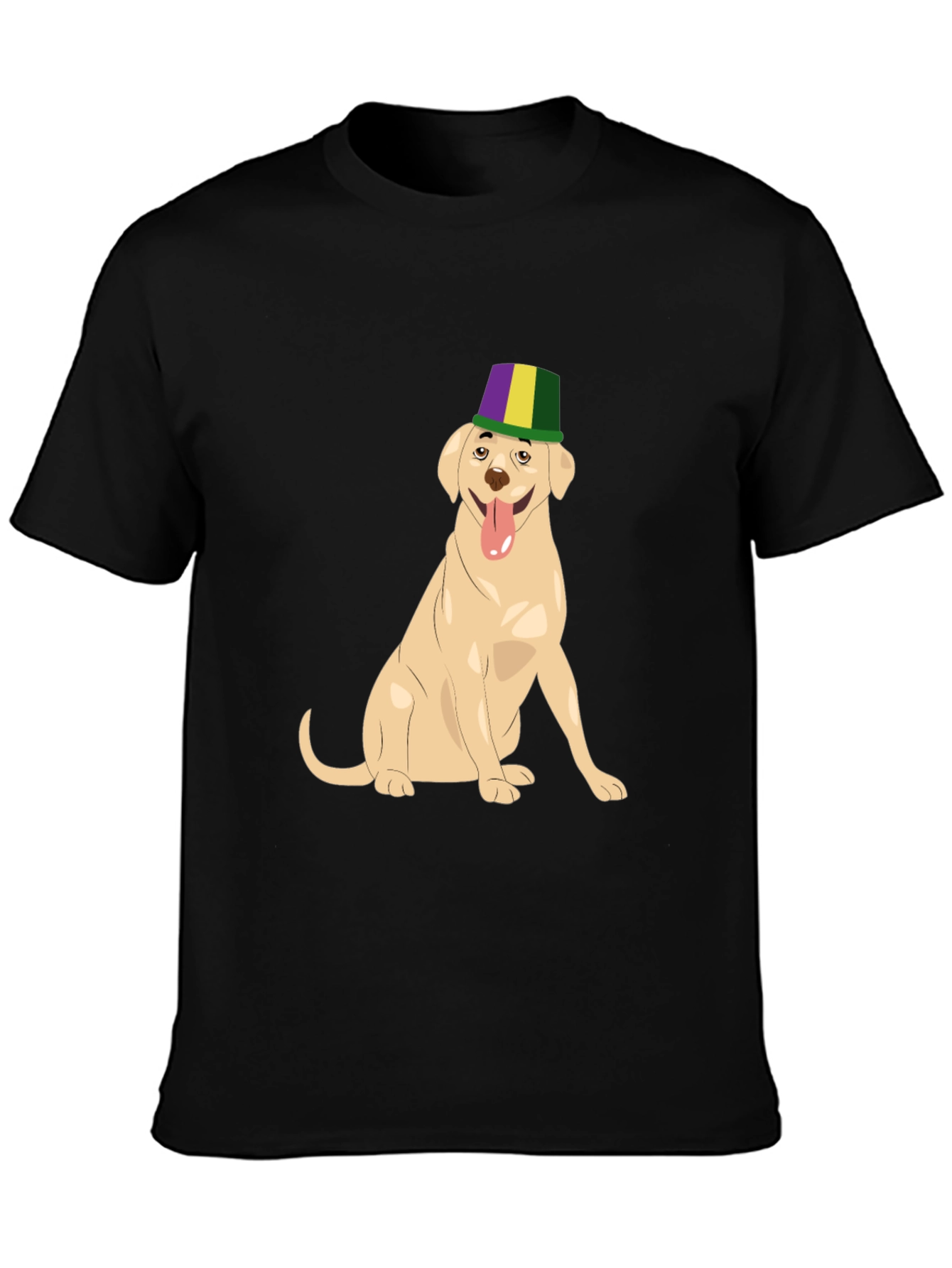 Dog Wearing Mardi Gras Hat Graphic T-Shirt