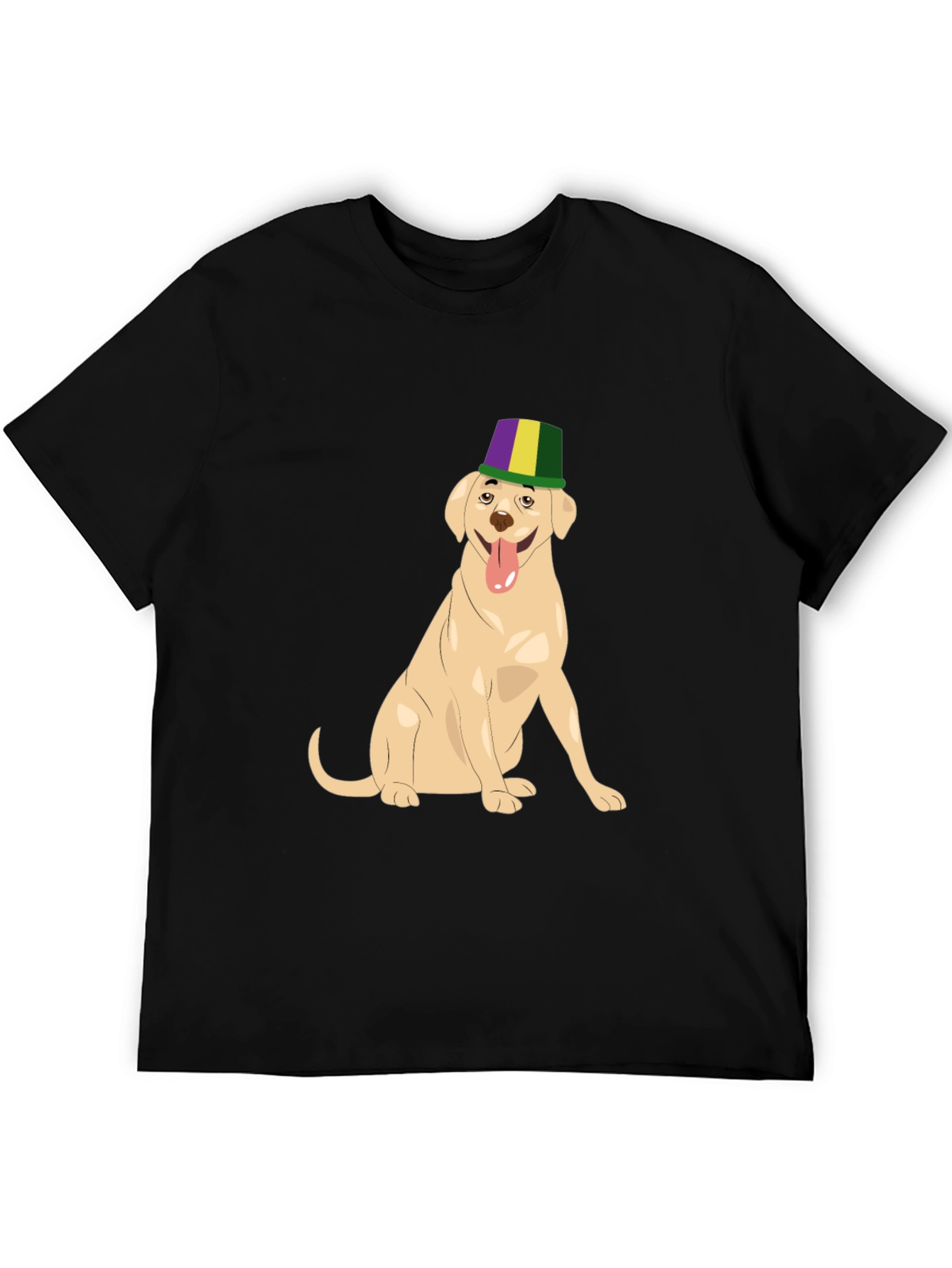 Dog Wearing Mardi Gras Hat Graphic T-Shirt