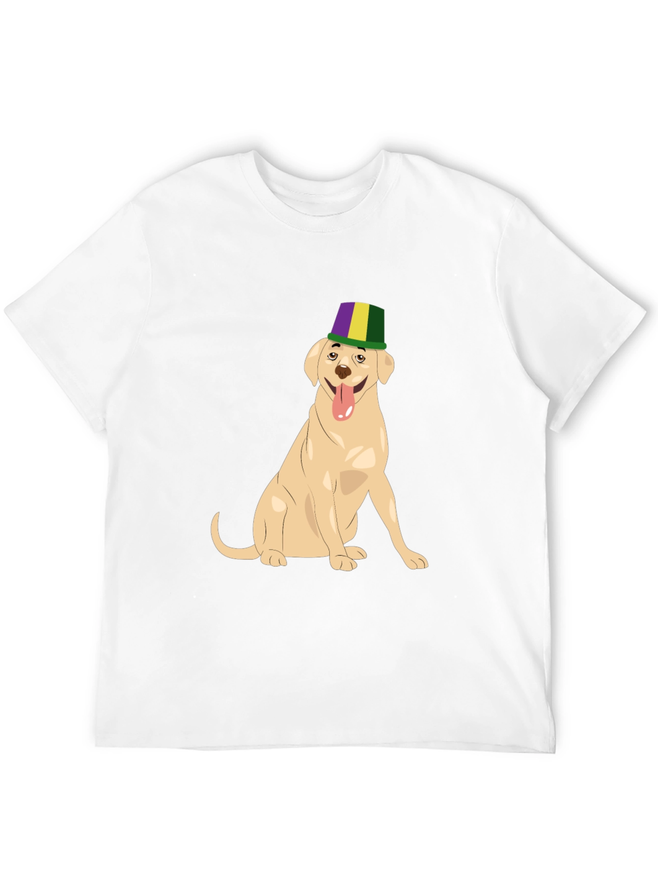Dog Wearing Mardi Gras Hat Graphic T-Shirt