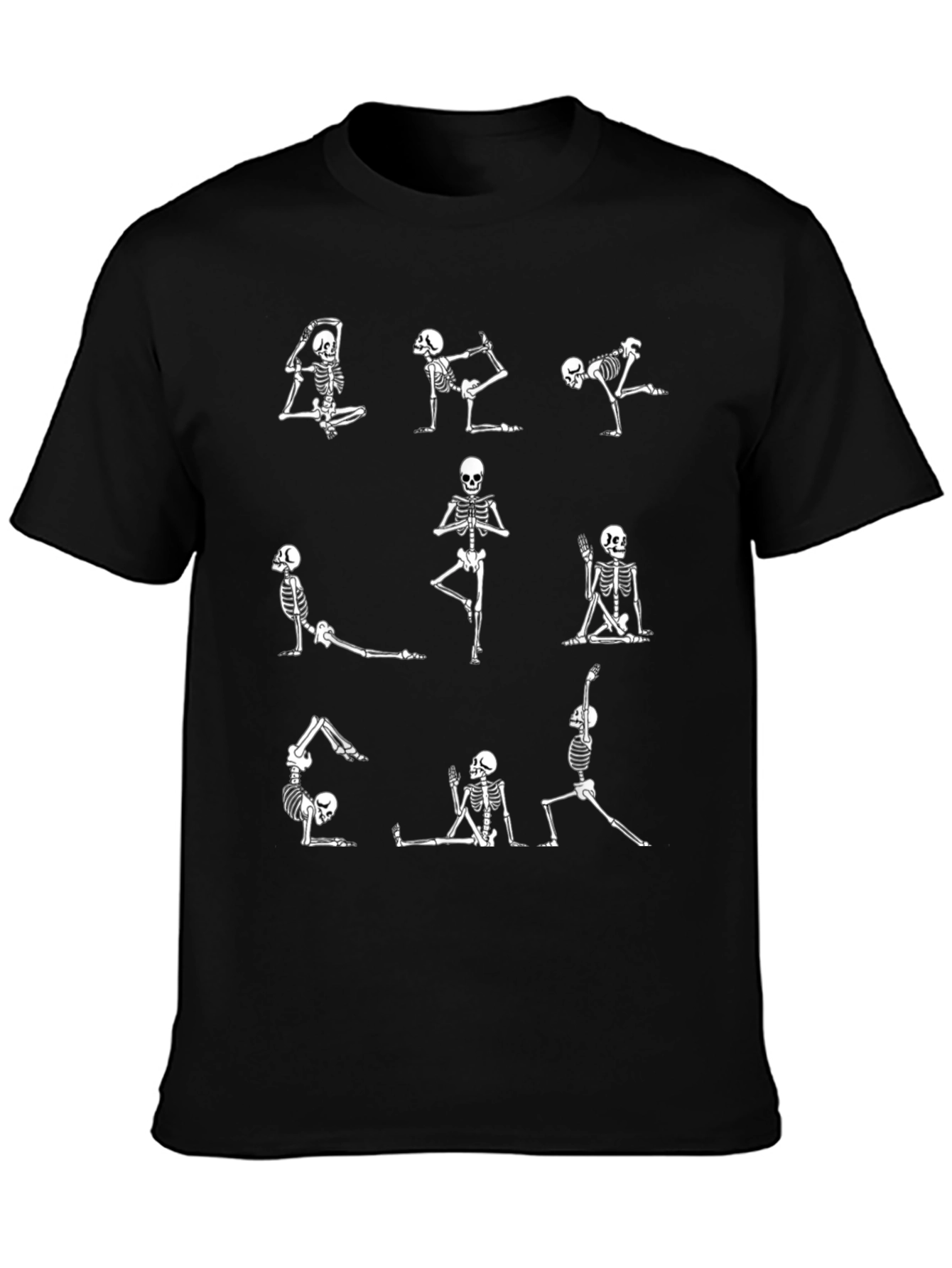 Yoga Skeleton Graphic Tee - Black T-Shirt
