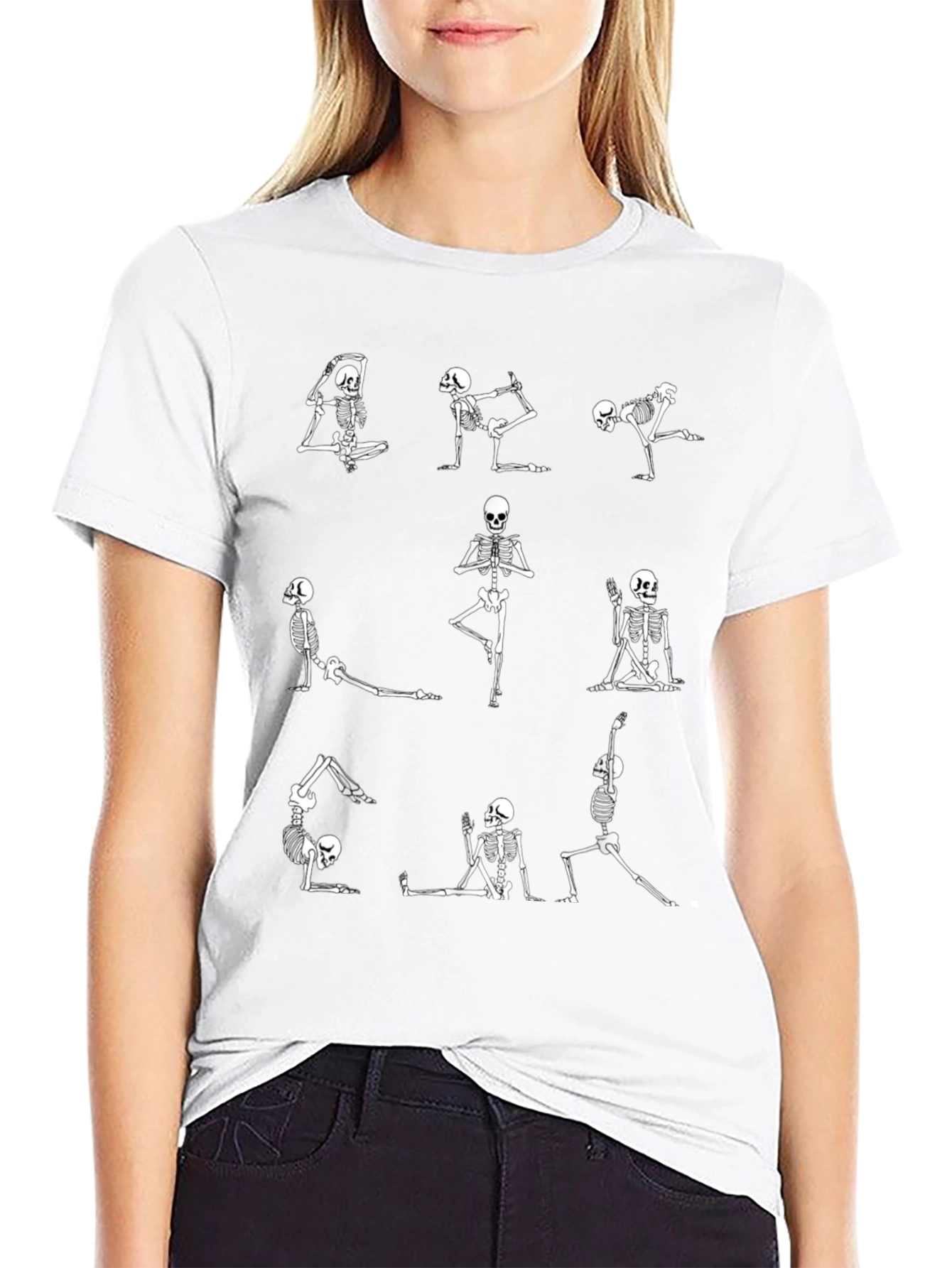 Yoga Skeleton Graphic Tee - Black T-Shirt