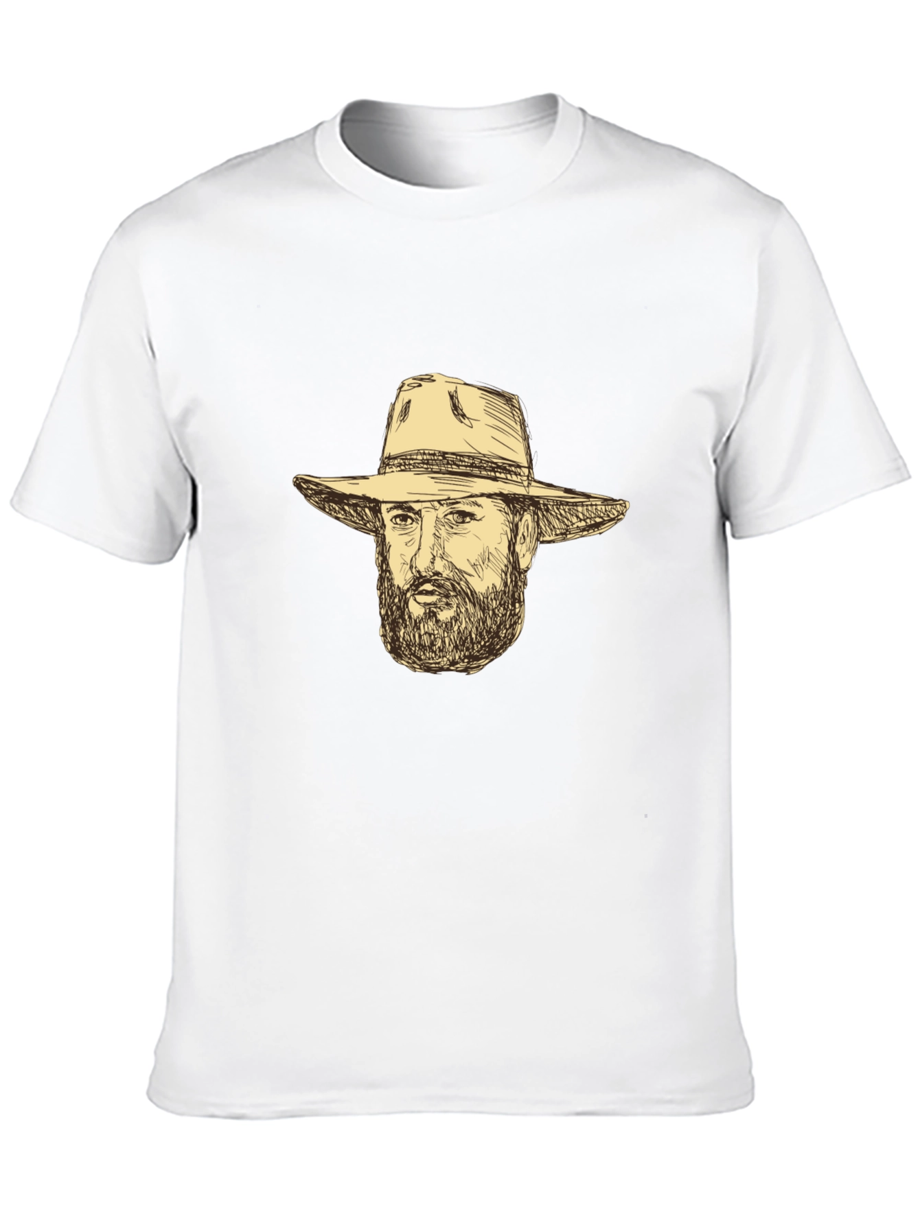 Black T-Shirt with Cowboy Sketch