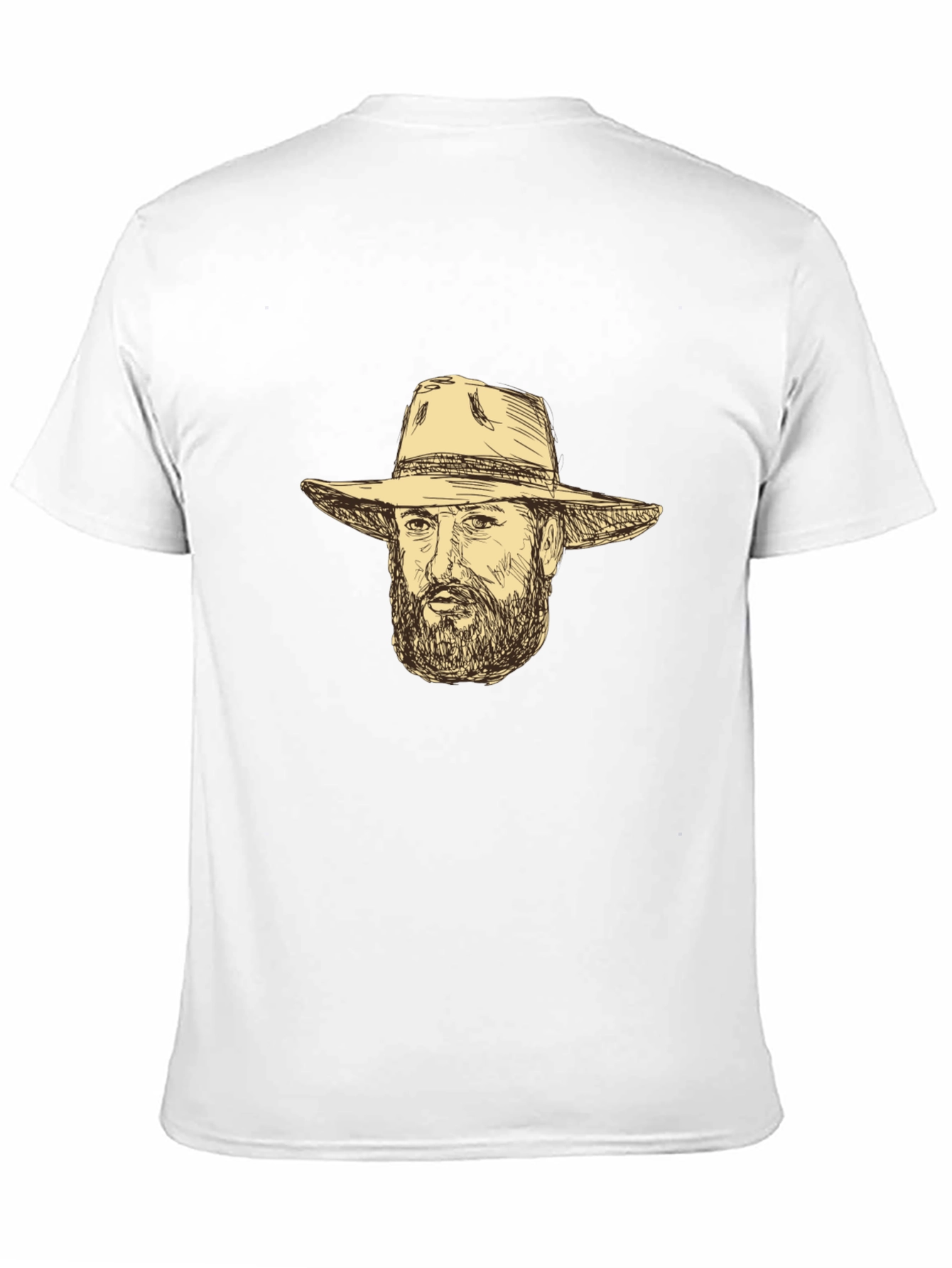 Black T-Shirt with Cowboy Sketch