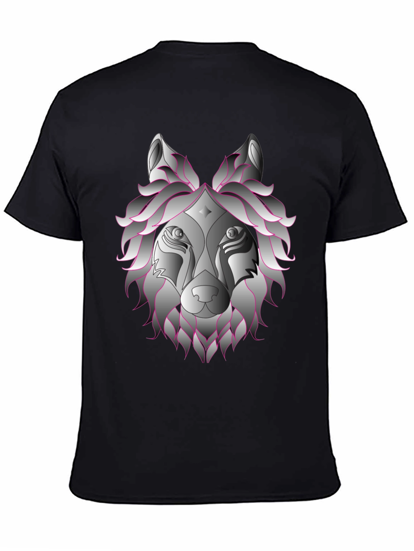 Wolf Head Graphic T-Shirt - Black