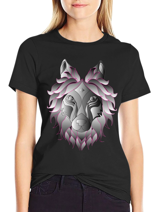 Wolf Head Graphic T-Shirt - Black