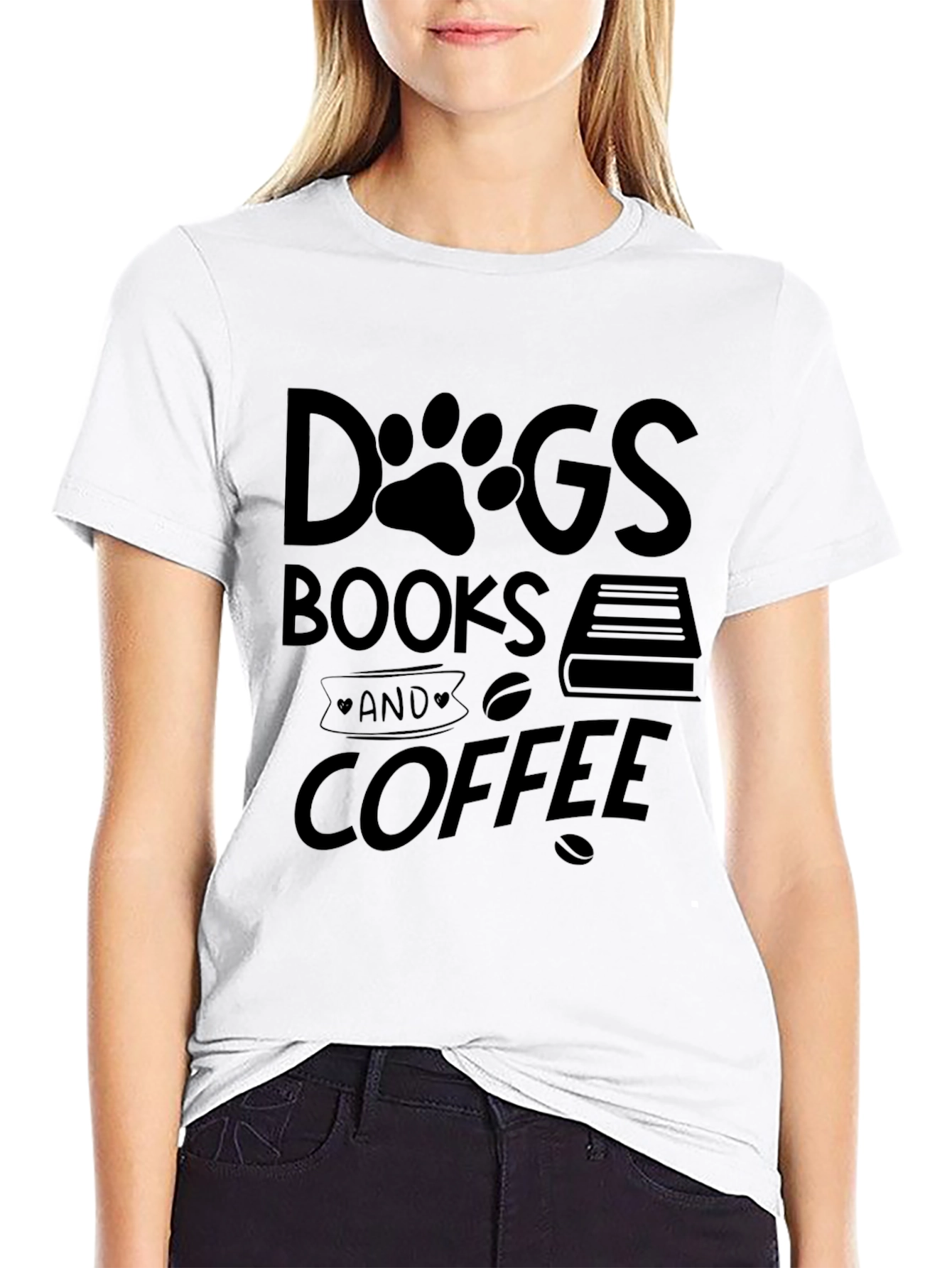 Dogs Books and Coffee T-Shirt