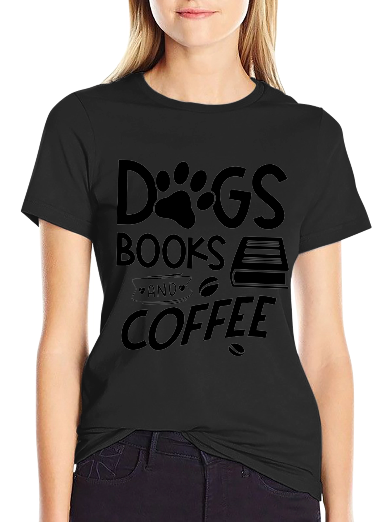 Dogs Books and Coffee T-Shirt