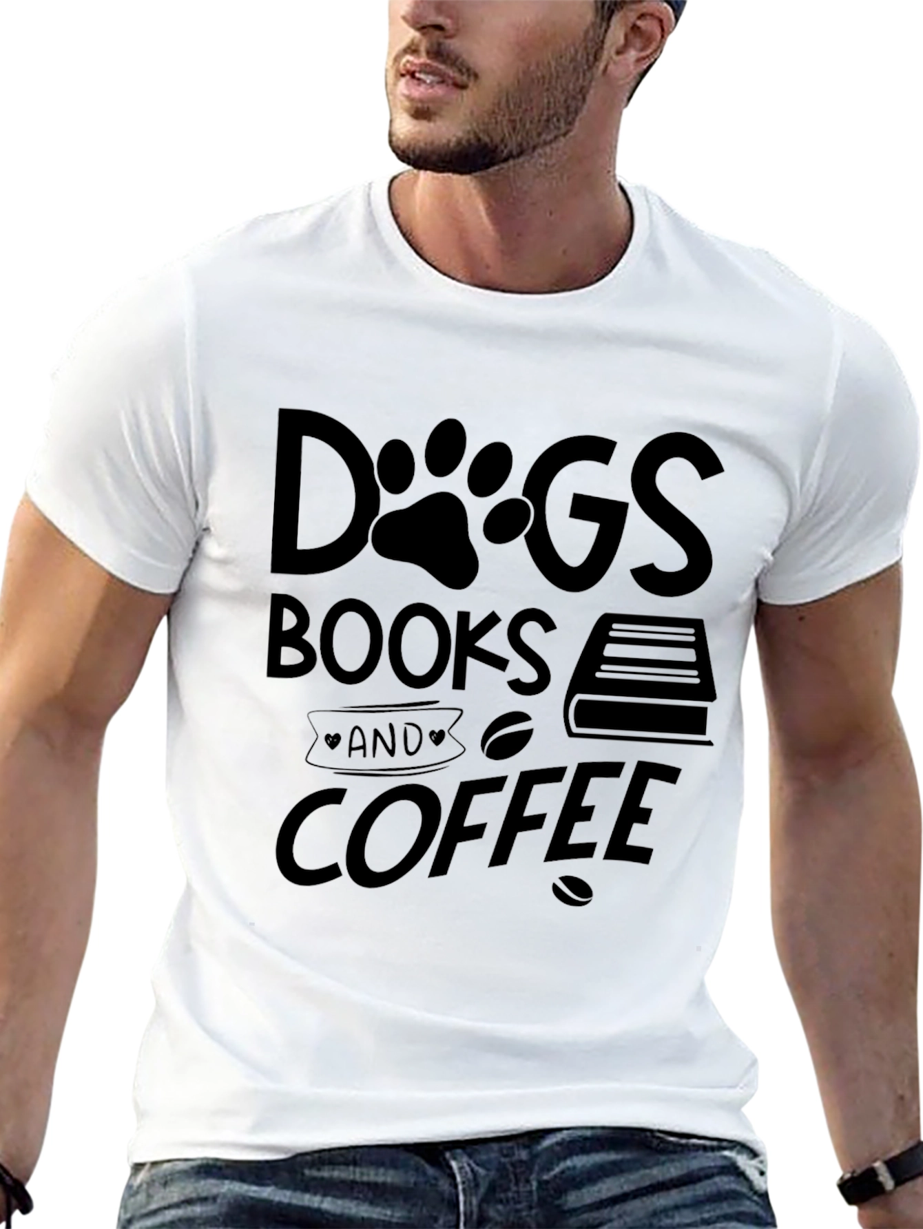 Dogs Books and Coffee T-Shirt