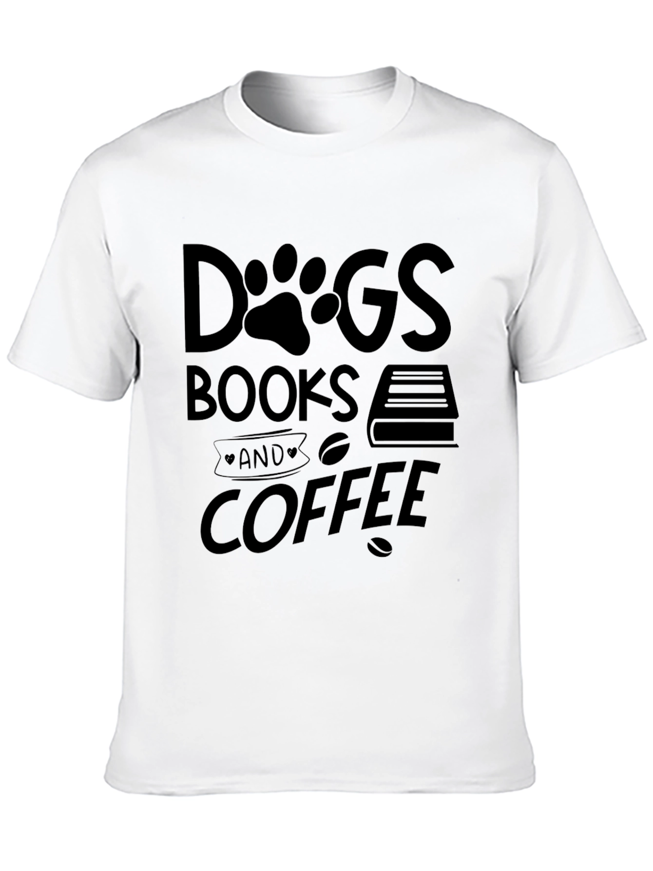 Dogs Books and Coffee T-Shirt
