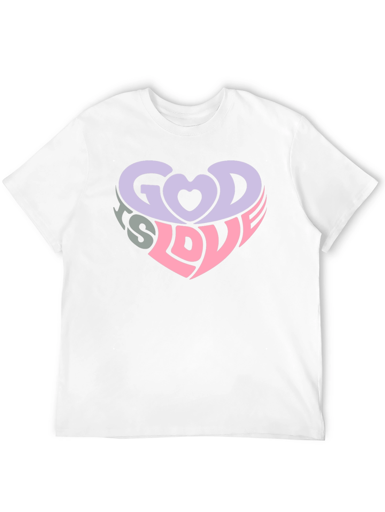God is Love Heart Graphic Tee - Black