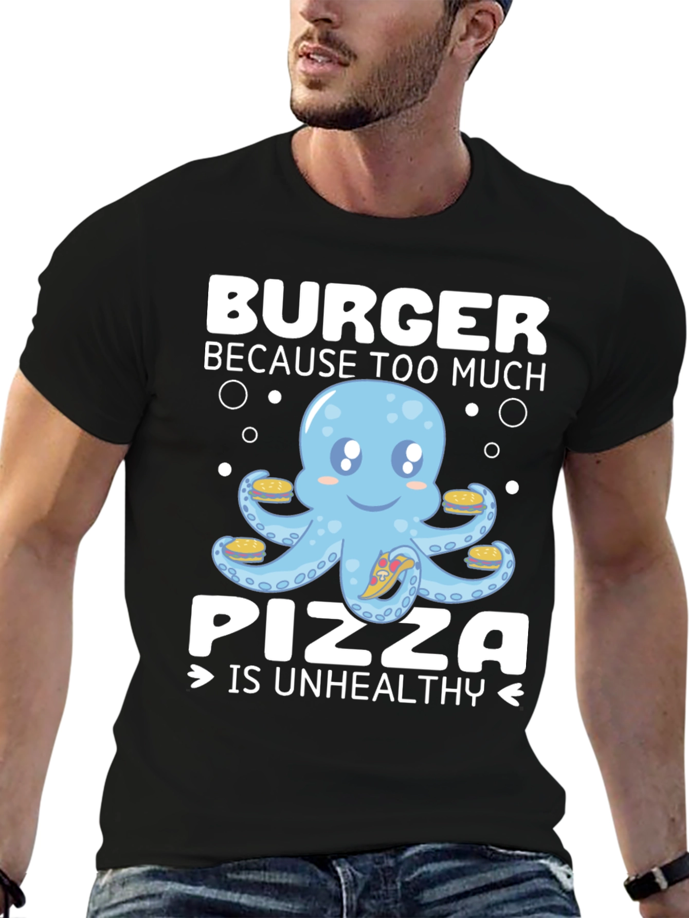 Burger Octopus Tee - Pizza is Unhealthy