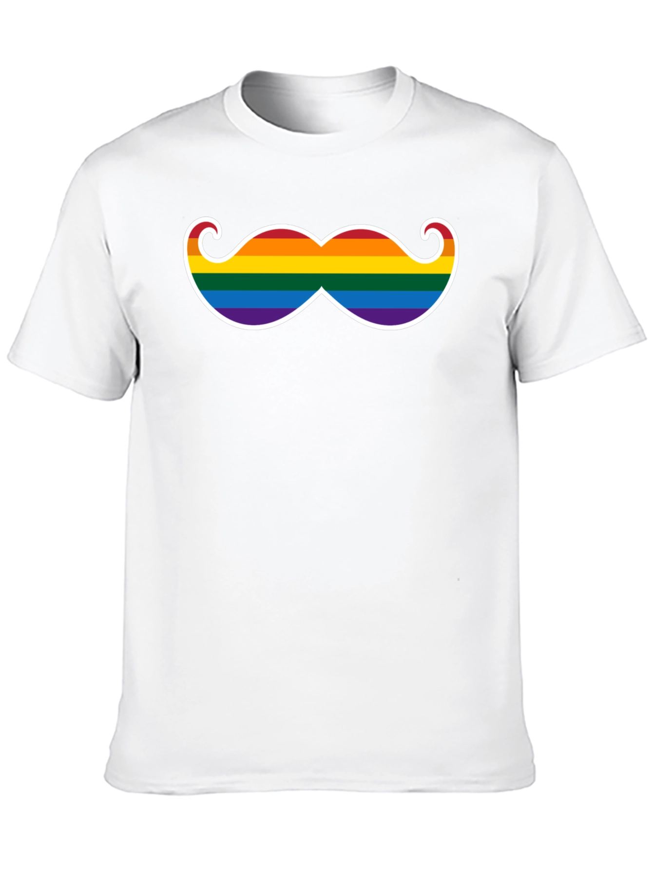 Rainbow Mustache Graphic T-Shirt