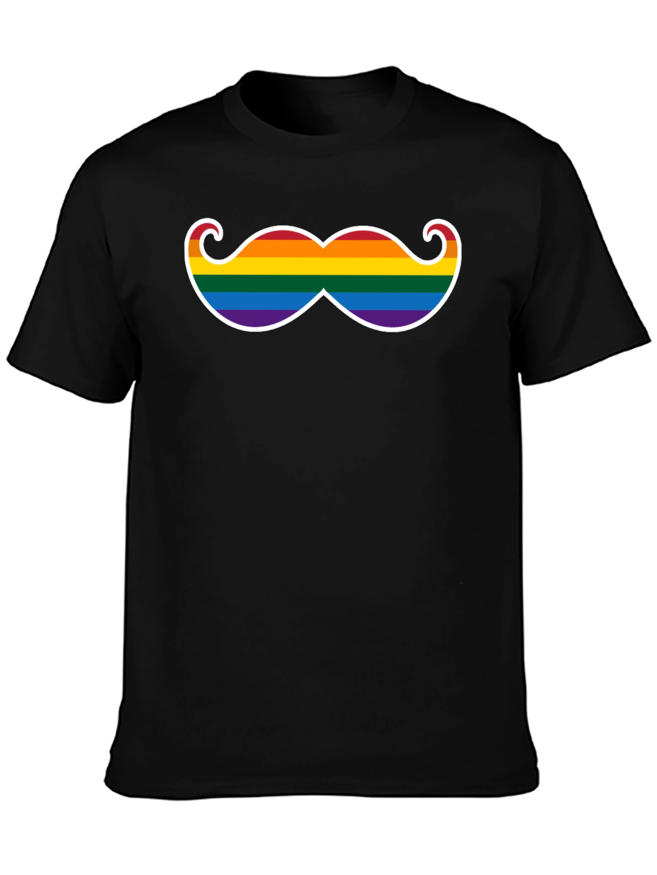 Rainbow Mustache Graphic T-Shirt