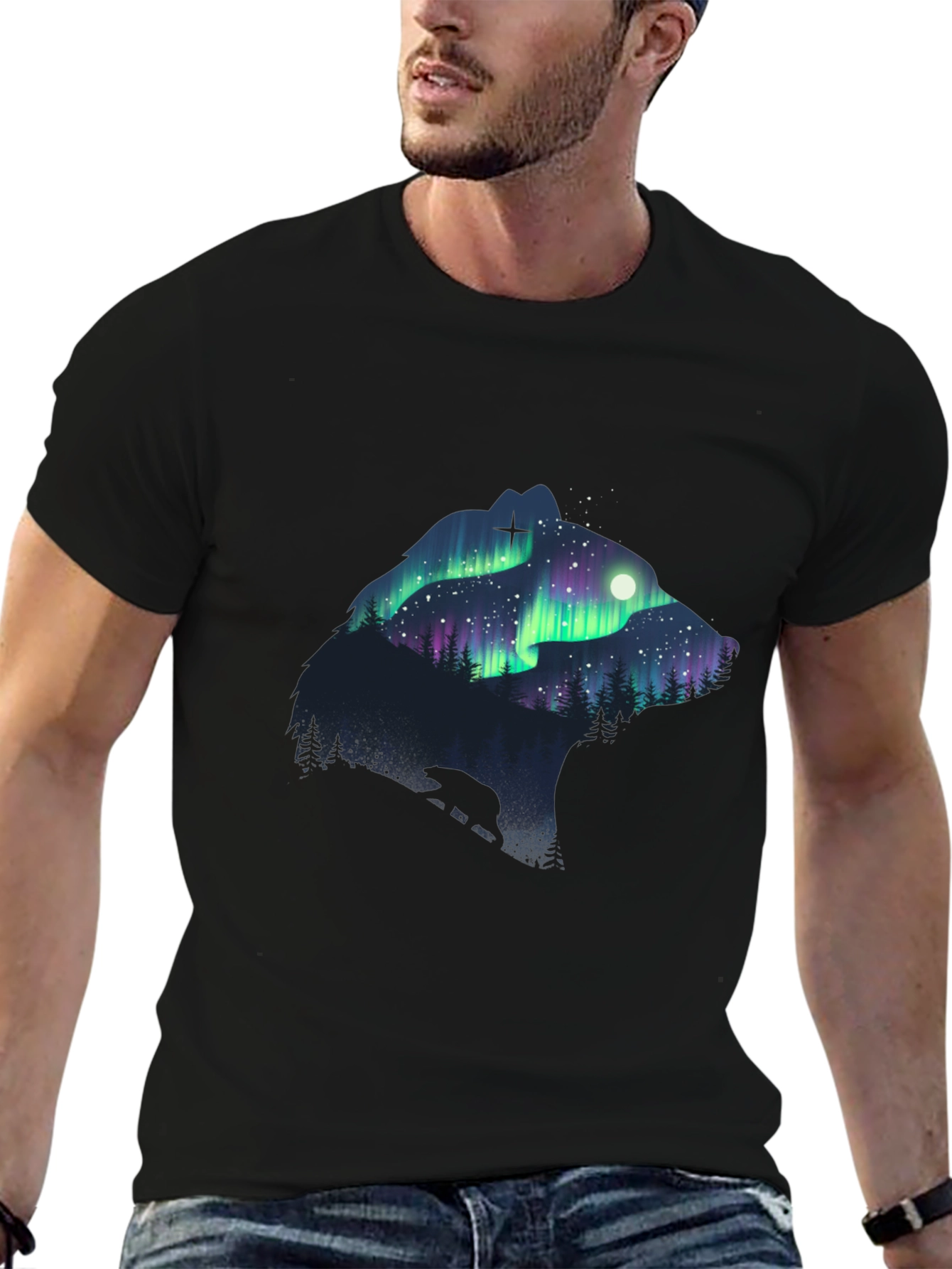 Aurora Bear Graphic Tee - Nature T-Shirt