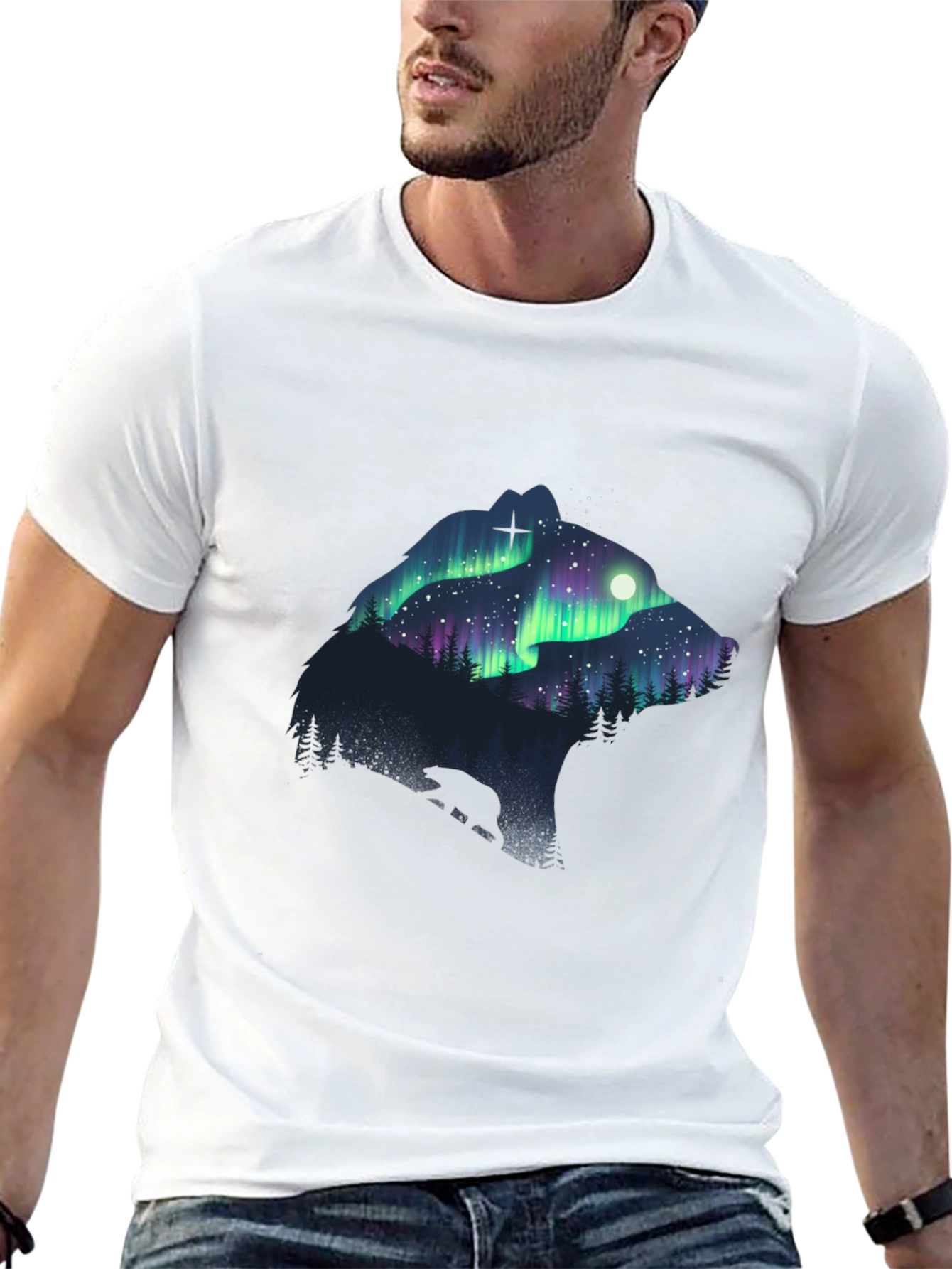 Aurora Bear Graphic Tee - Nature T-Shirt