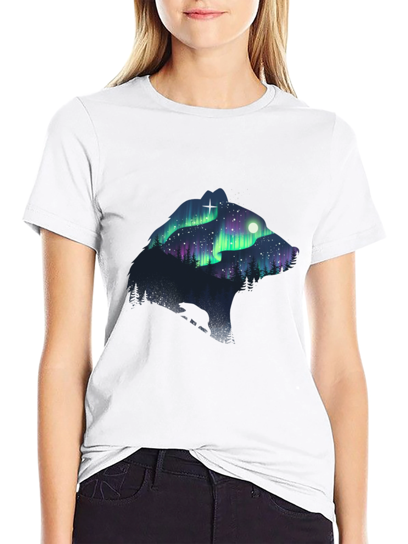 Aurora Bear Graphic Tee - Nature T-Shirt
