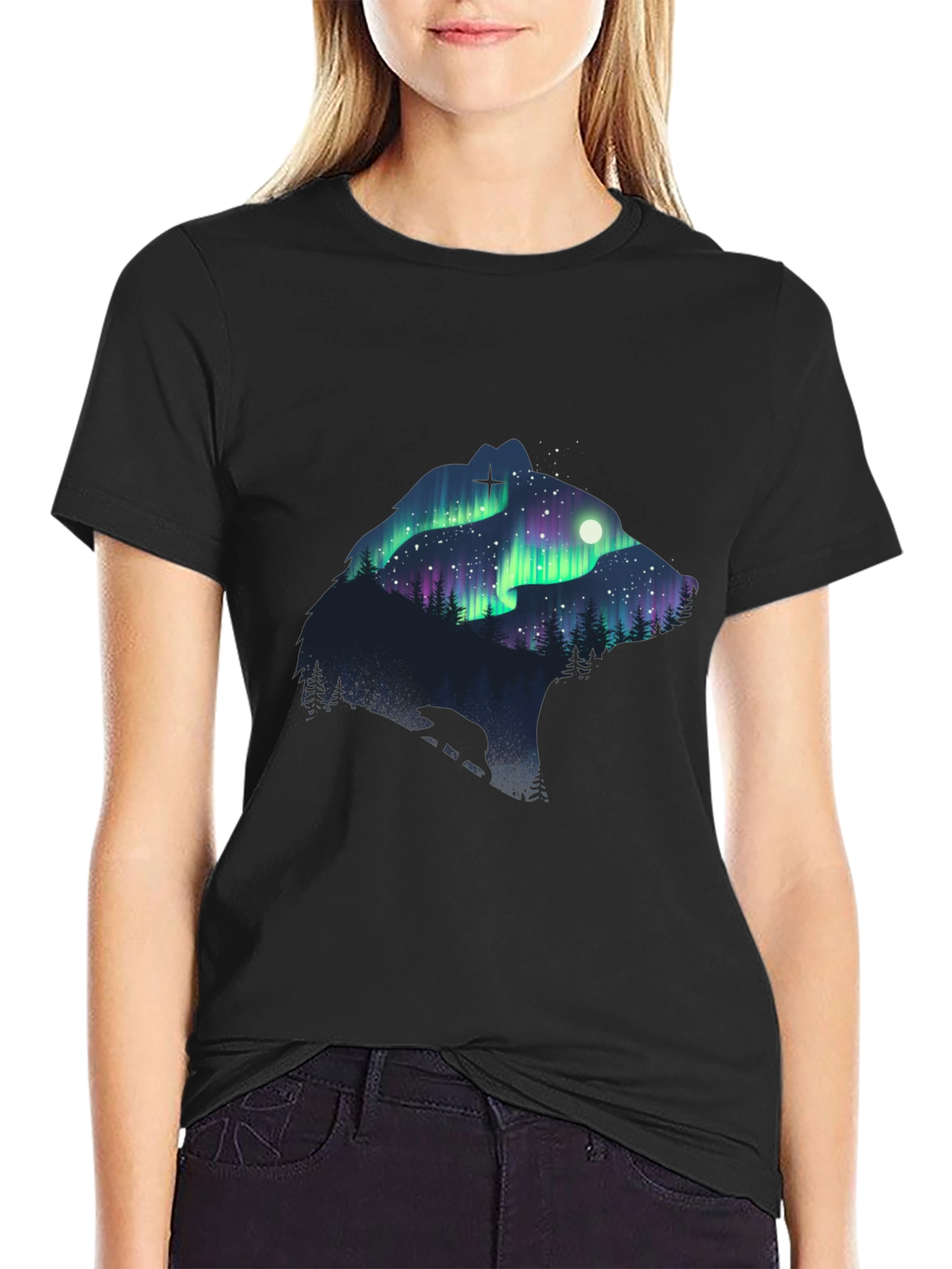Aurora Bear Graphic Tee - Nature T-Shirt