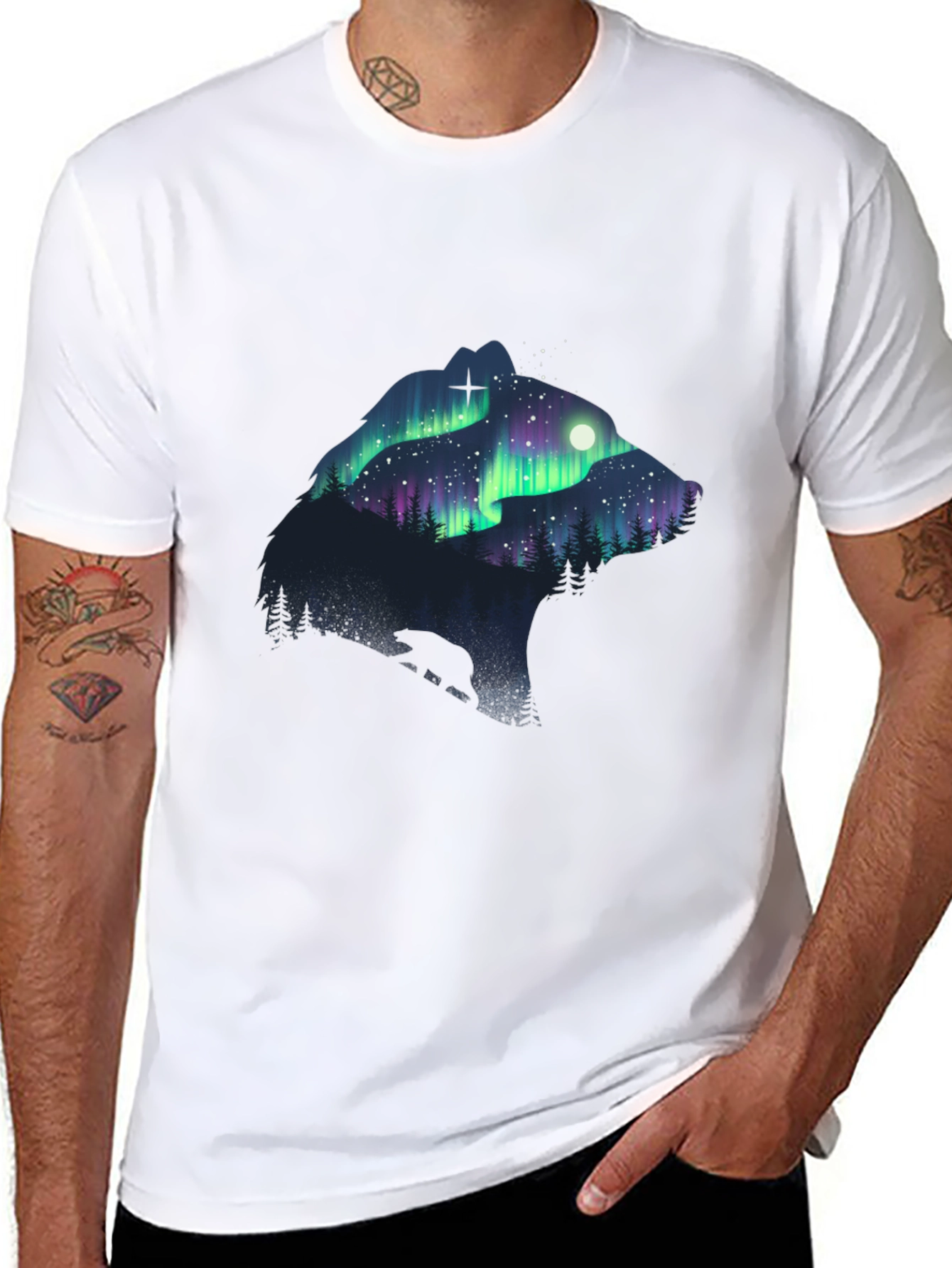 Aurora Bear Graphic Tee - Nature T-Shirt