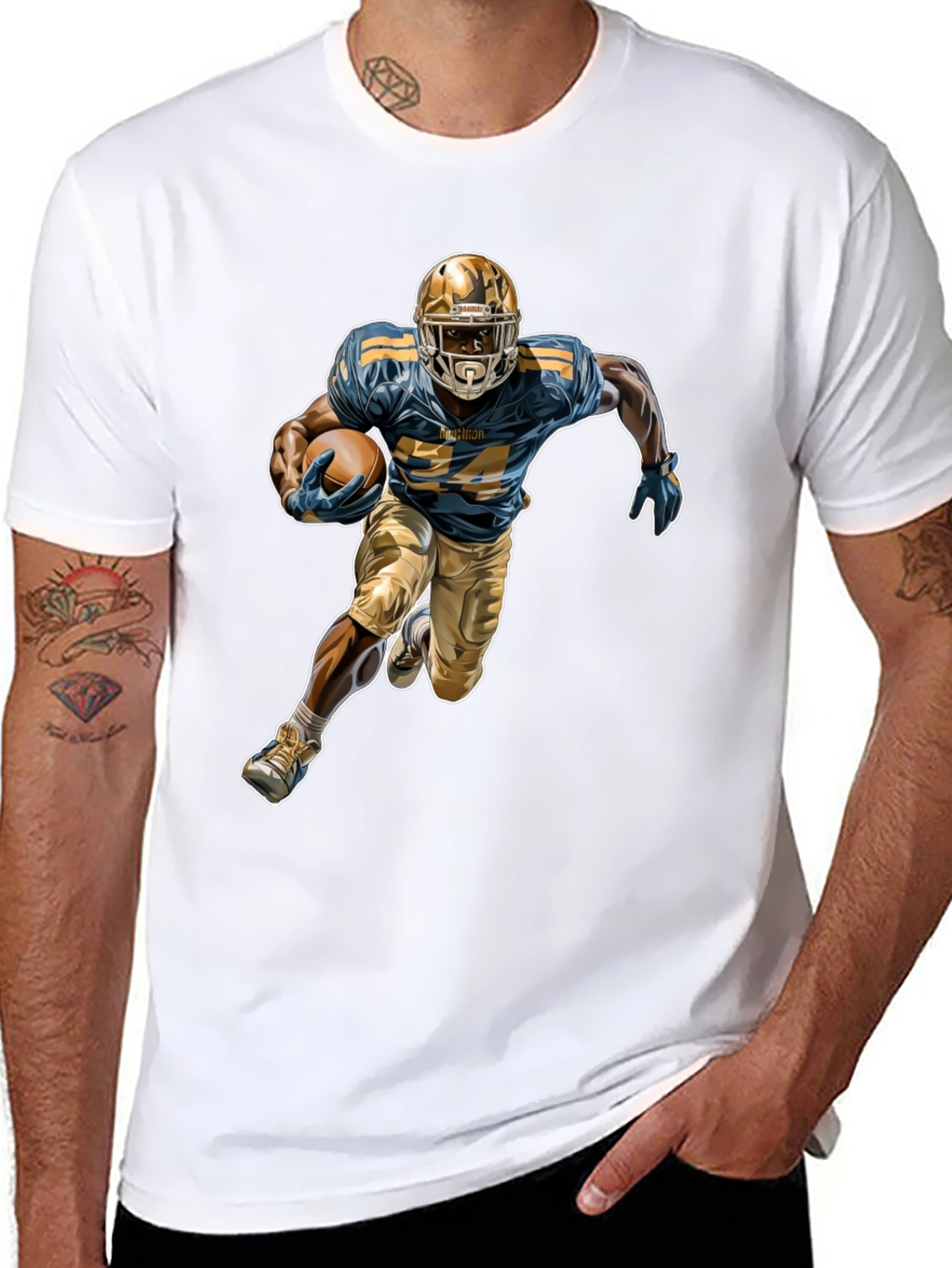 Football Player Graphic Tee - Stylish Sportswear