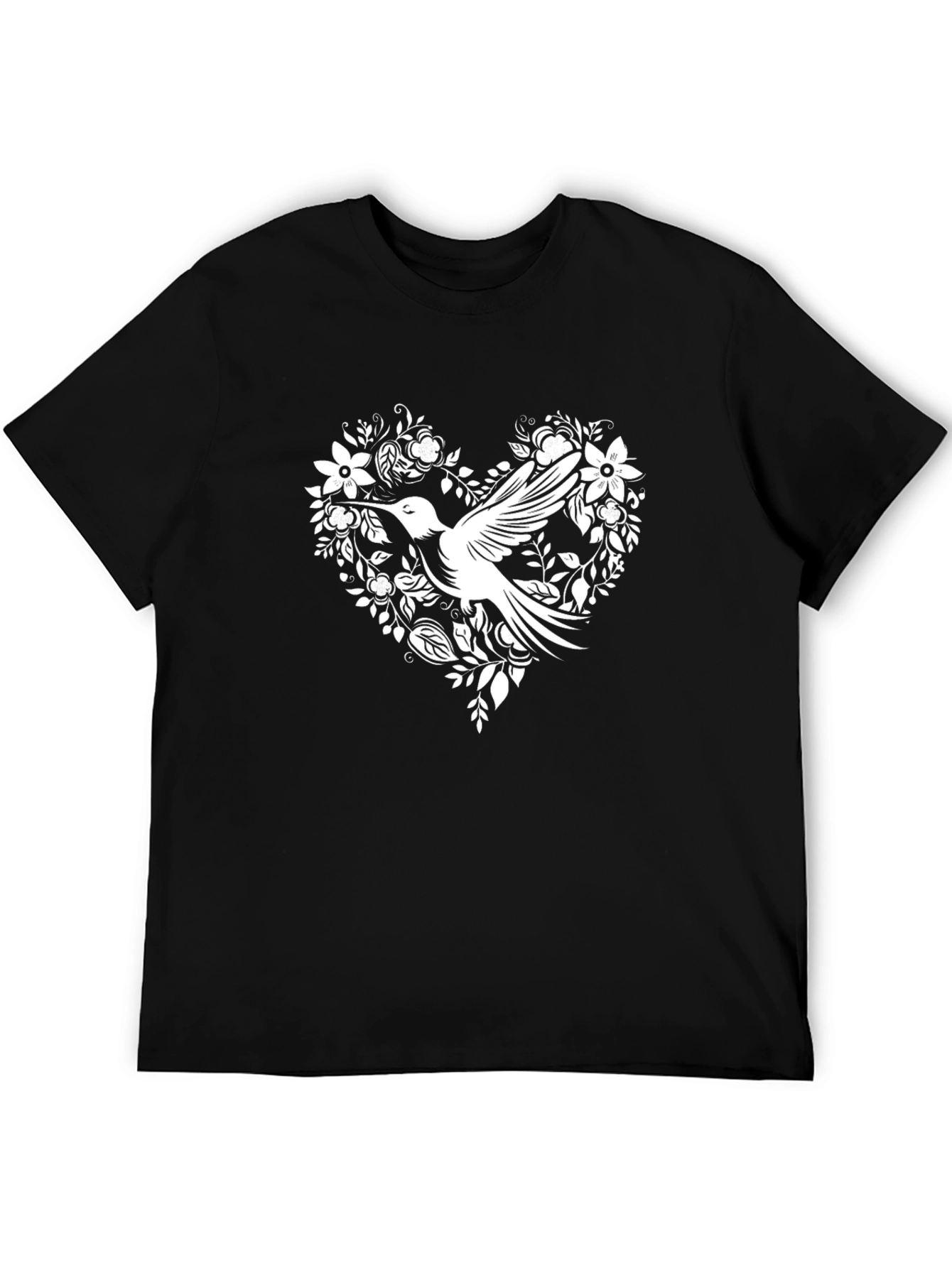 Hummingbird Floral Heart Graphic Tee