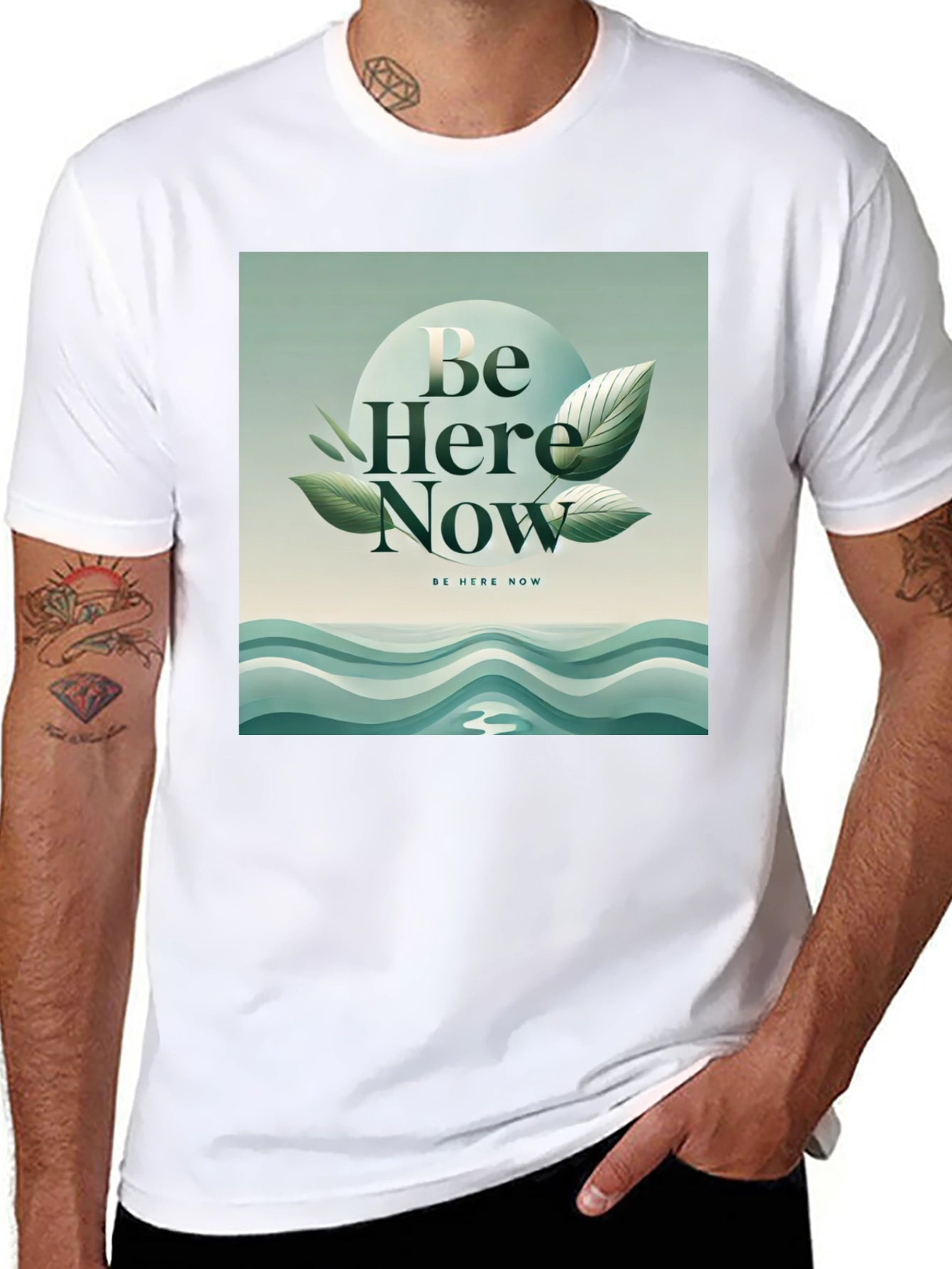 Be Here Now Graphic Tee - Zen Inspired Design